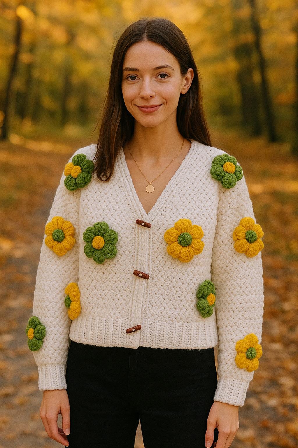 Handcrafted 3D Floral Knit Cardigan: Romantic Crochet Sweater - Etsy