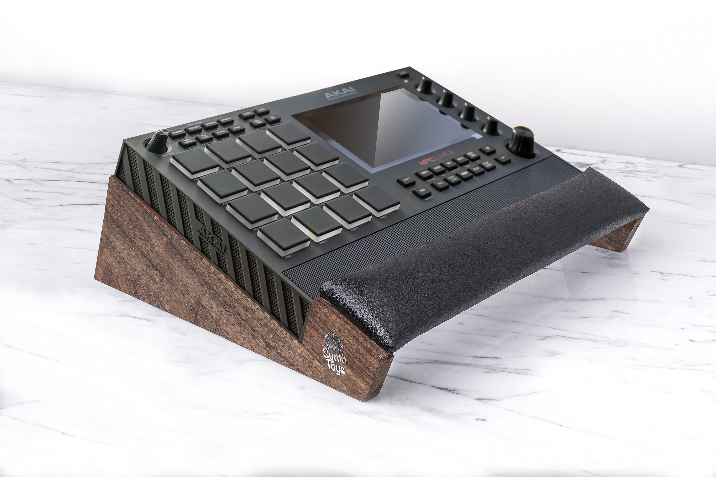 Akai MPC Live MK2用ウォールナットウッドスタンド（リストパッド付き