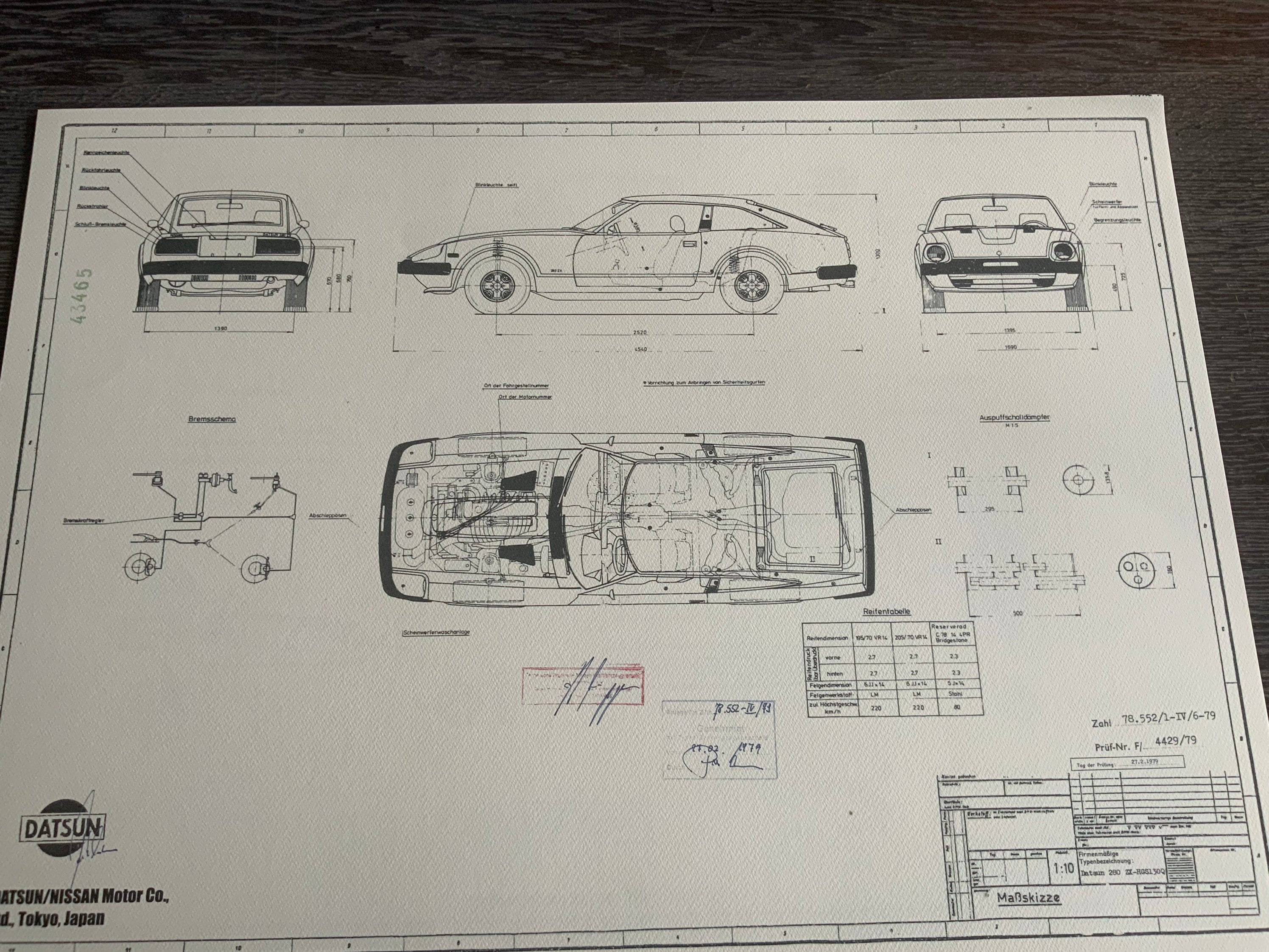 Datsun 280 ZX Construction Drawing ART Work Blueprint - Etsy