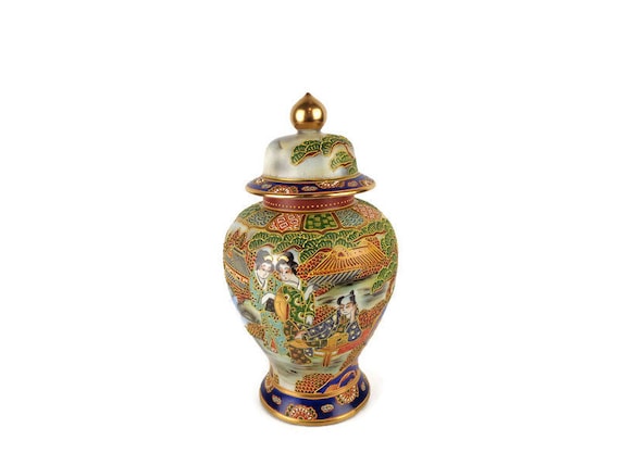 アンティークの大型中国製陶器壺、手描きの中国製陶器壺、大型中国製