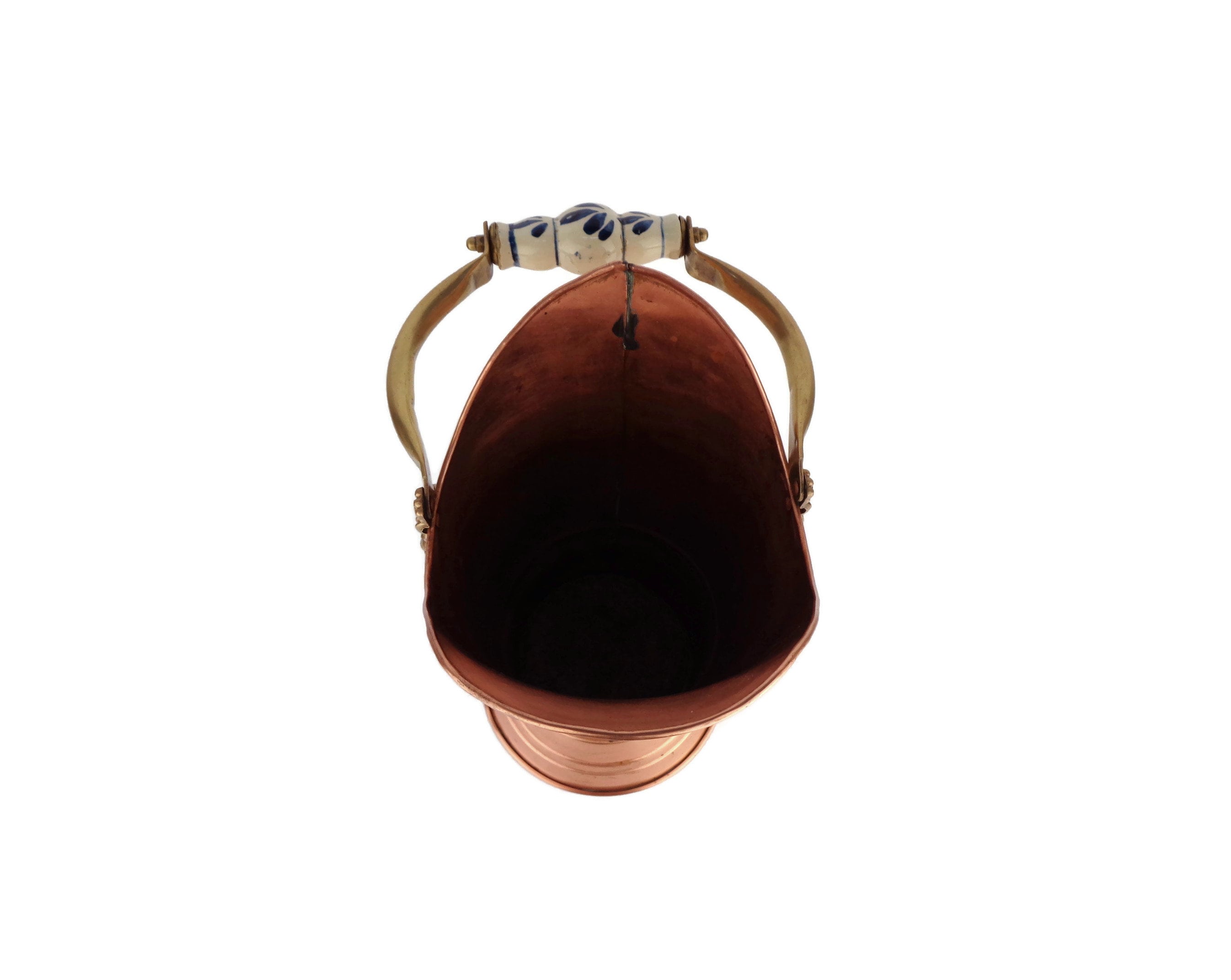 ヴィンテージ銅製傘立て、アンティーク銅製傘立て、大型銅製杖立て