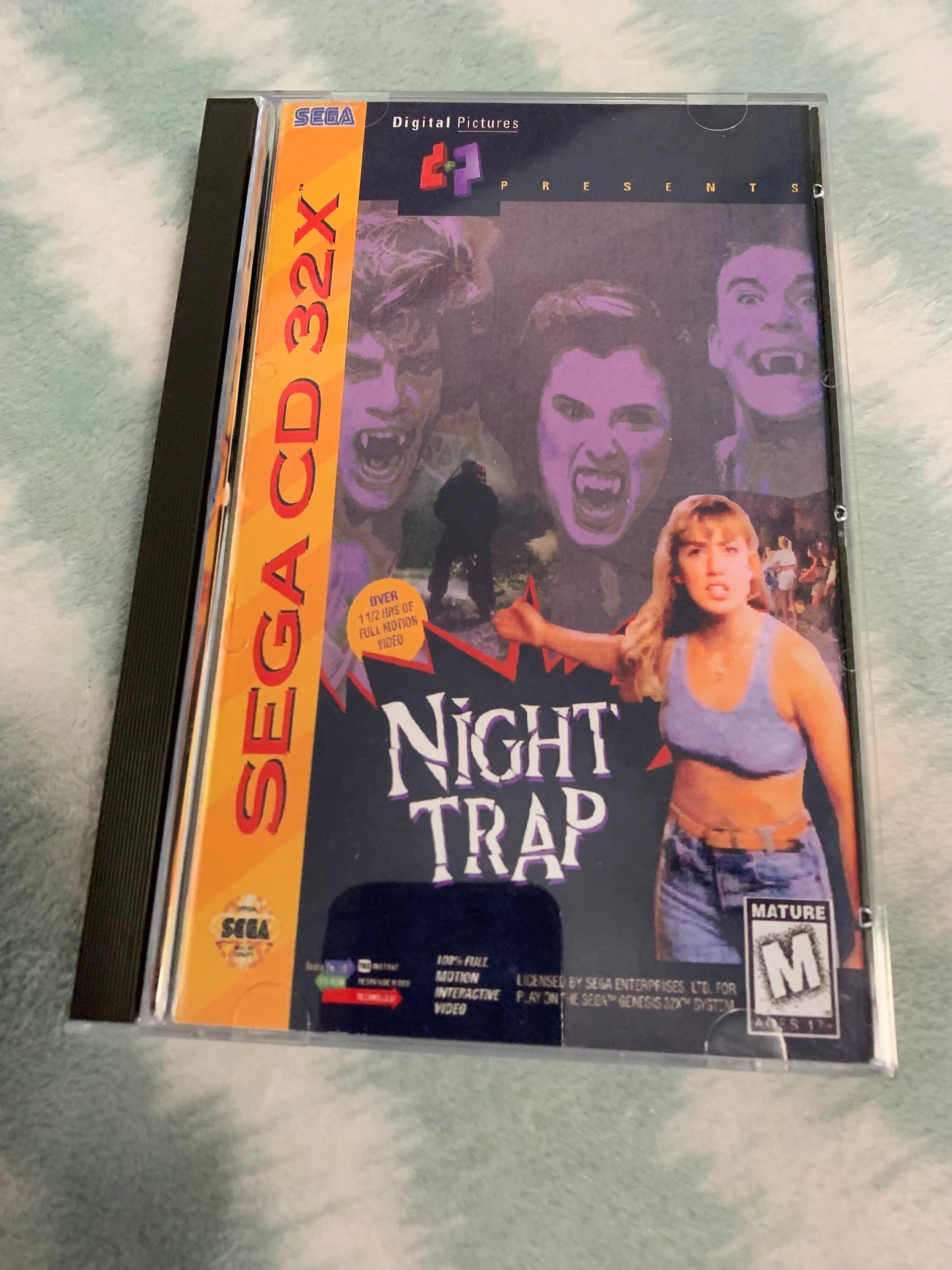 Night Trap Sega CD 32X, Custom Case W/inserts, Foam & Sleeve READ