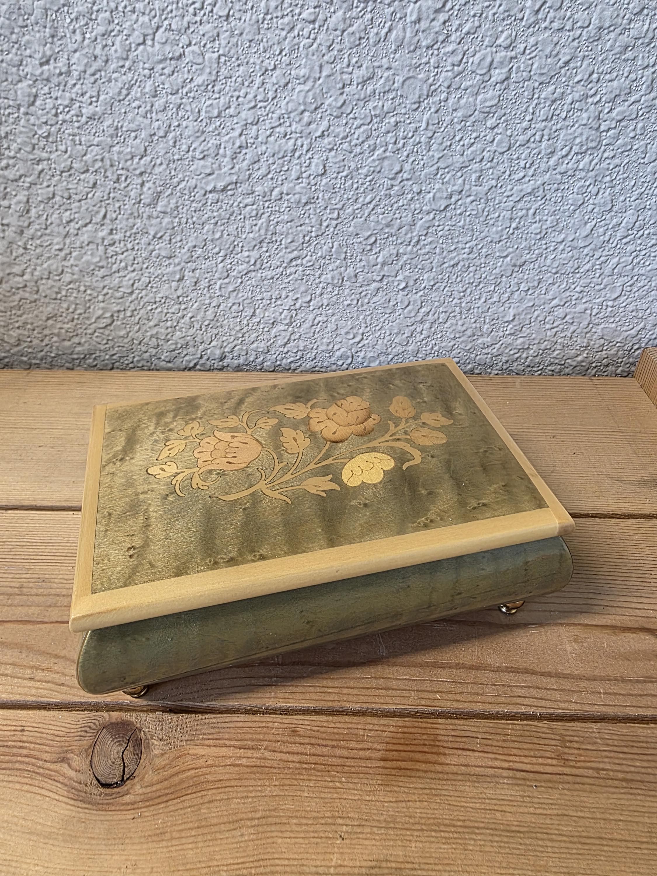 REUGE メカニカルミュージックボックス 花のインレイ REUGE メカニカル