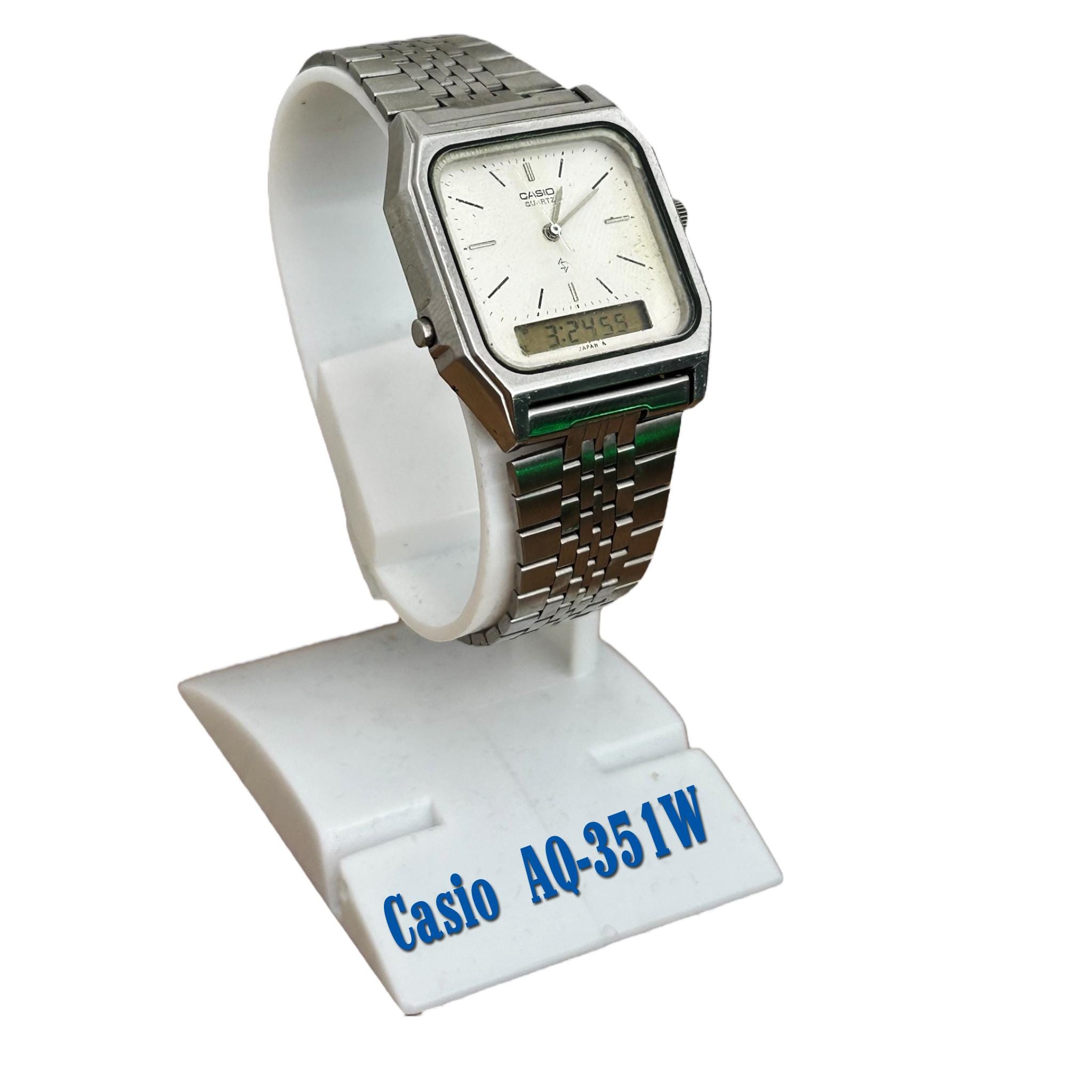 希少なヴィンテージ カシオ AQ-351W 腕時計 1980年代 / 非常に良好な