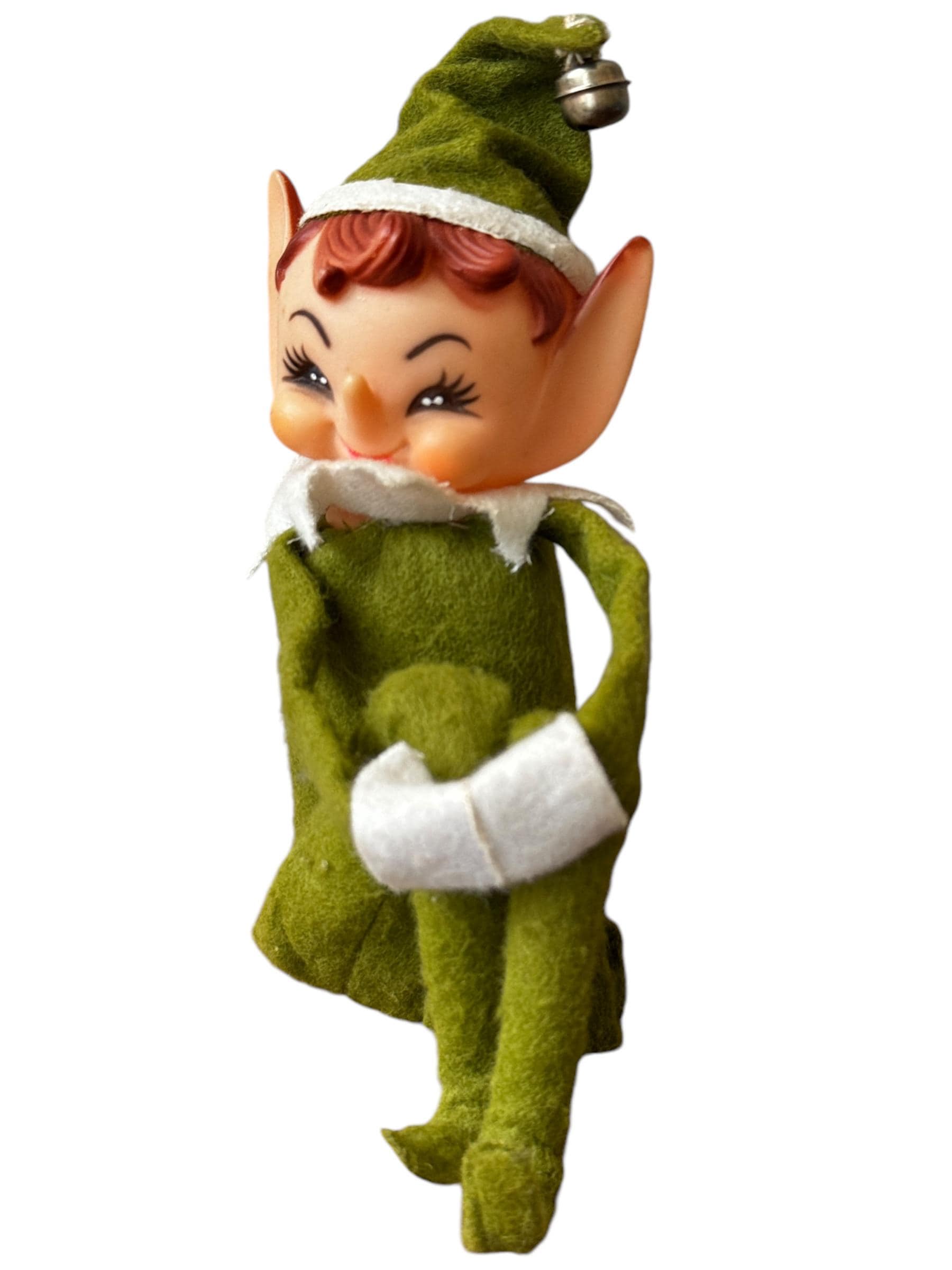 1960年代のヴィンテージ日本製ニーハガーエルフ人形（グリーン