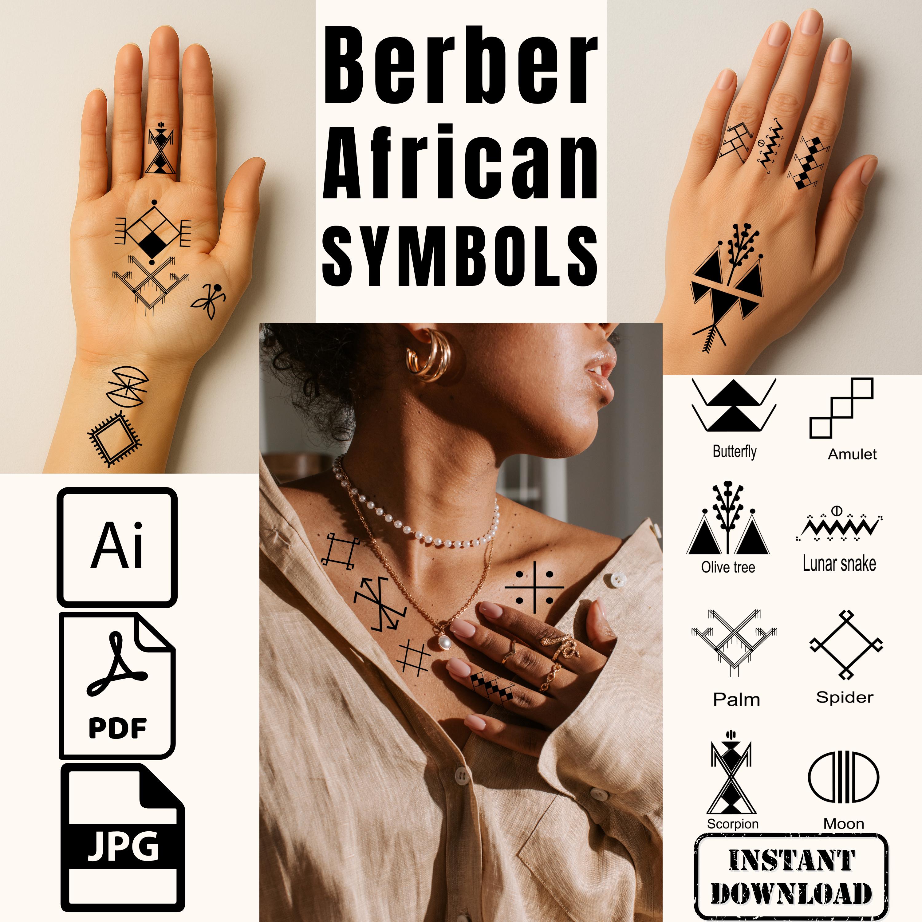 Berber Symbols Tattoo. 30 African Berber Tattoos and Their