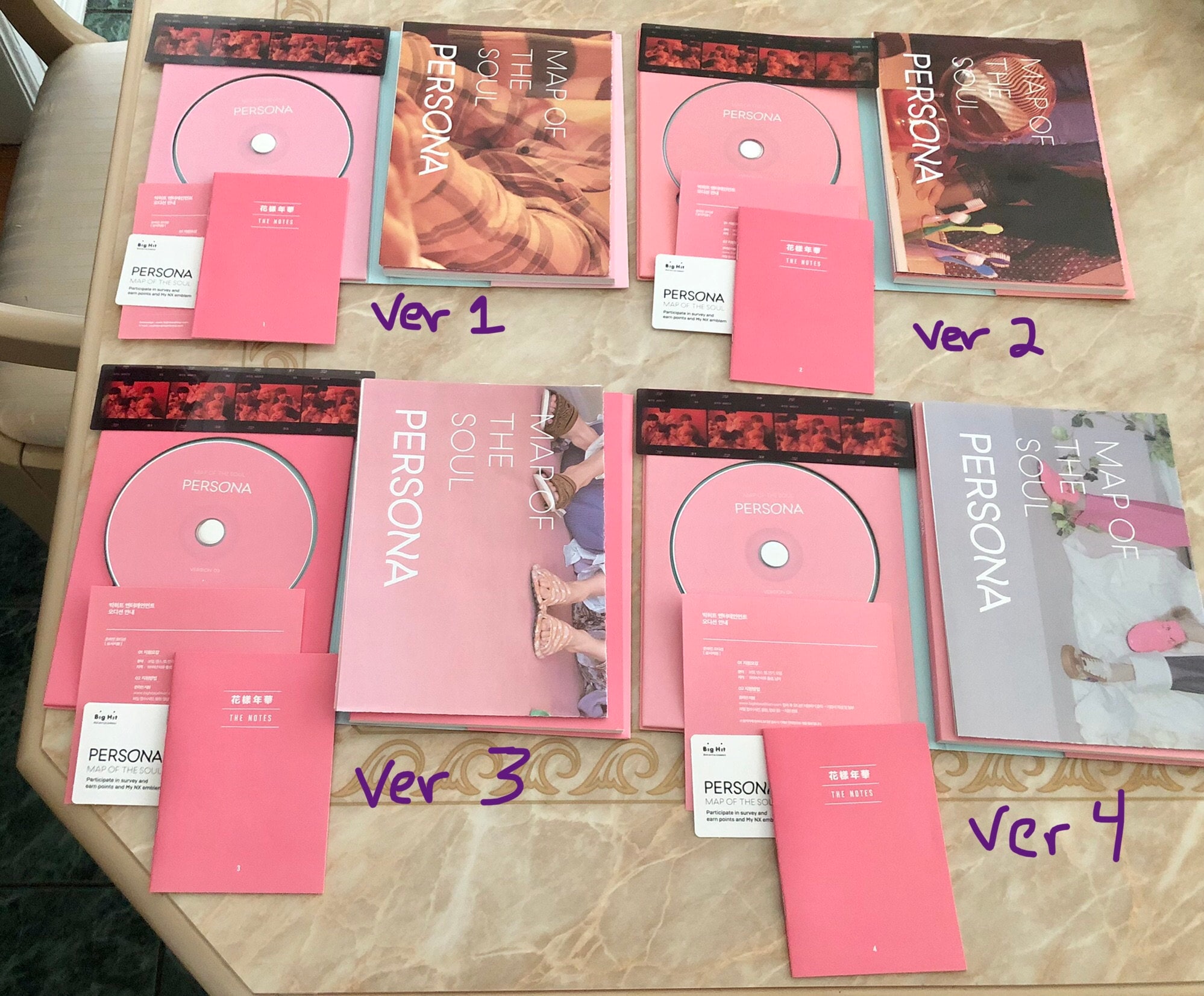 BTS Official Persona Album All Versions (no Photocard or Postcard