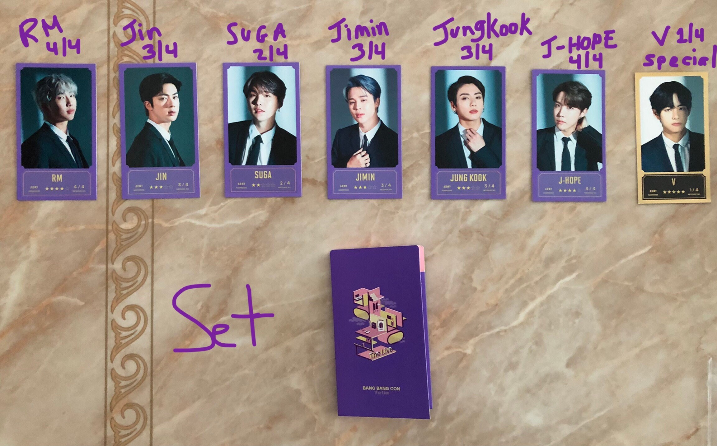 BTS Official BANGBANGCON: the Live Message Photo-cards (individual