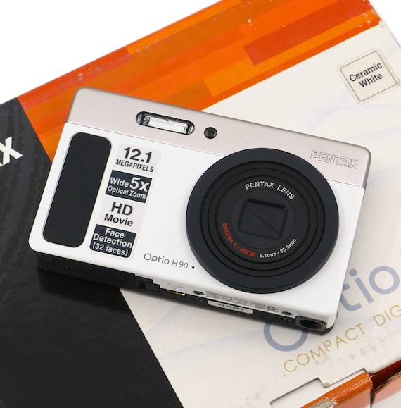New Rare GIFT Pentax Optio H90 Ceramic White Vintage Digital