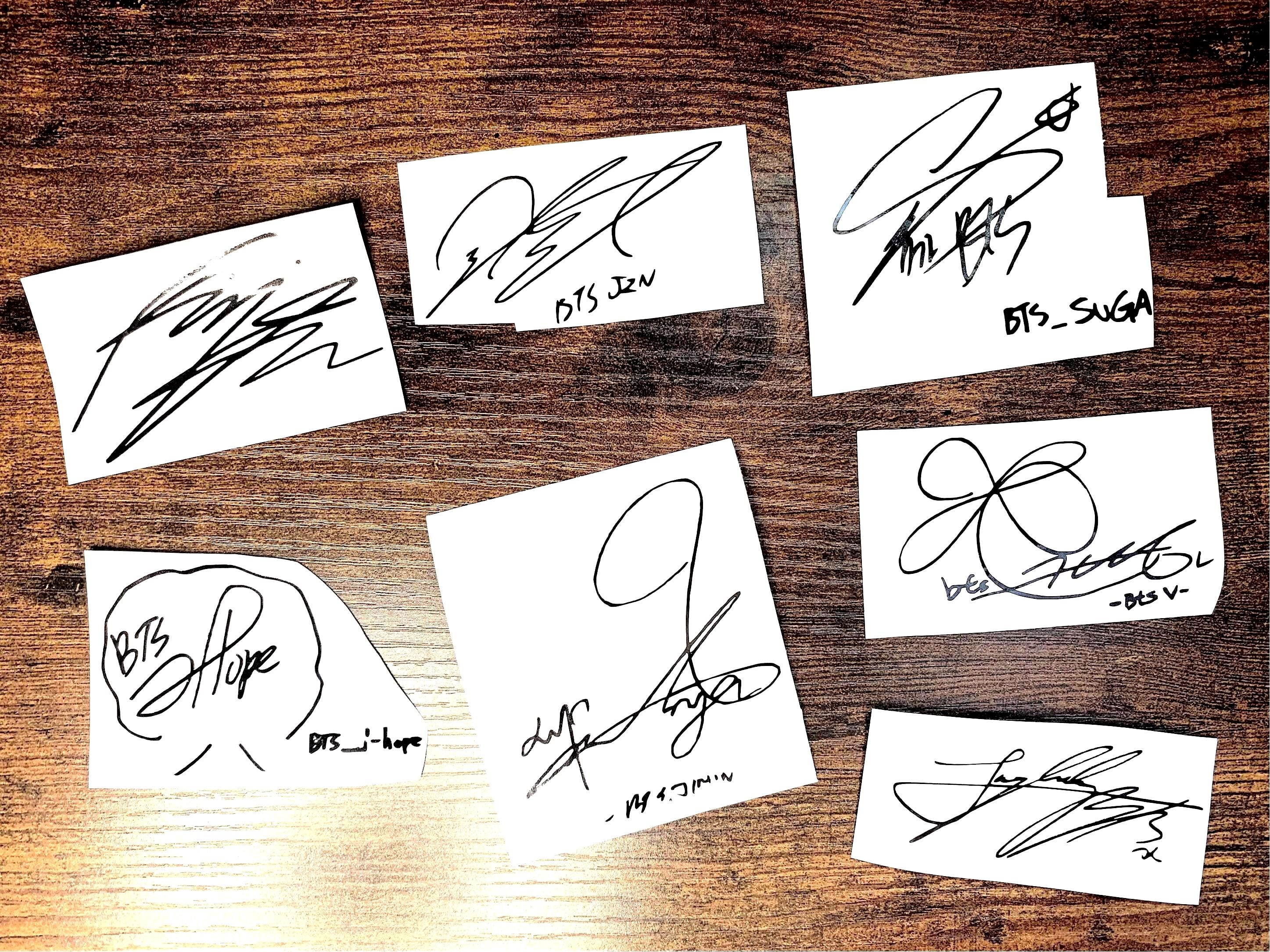 BTS Autograph Inspired Decal Sticker|rm Jin Suga J Hope Jimin V