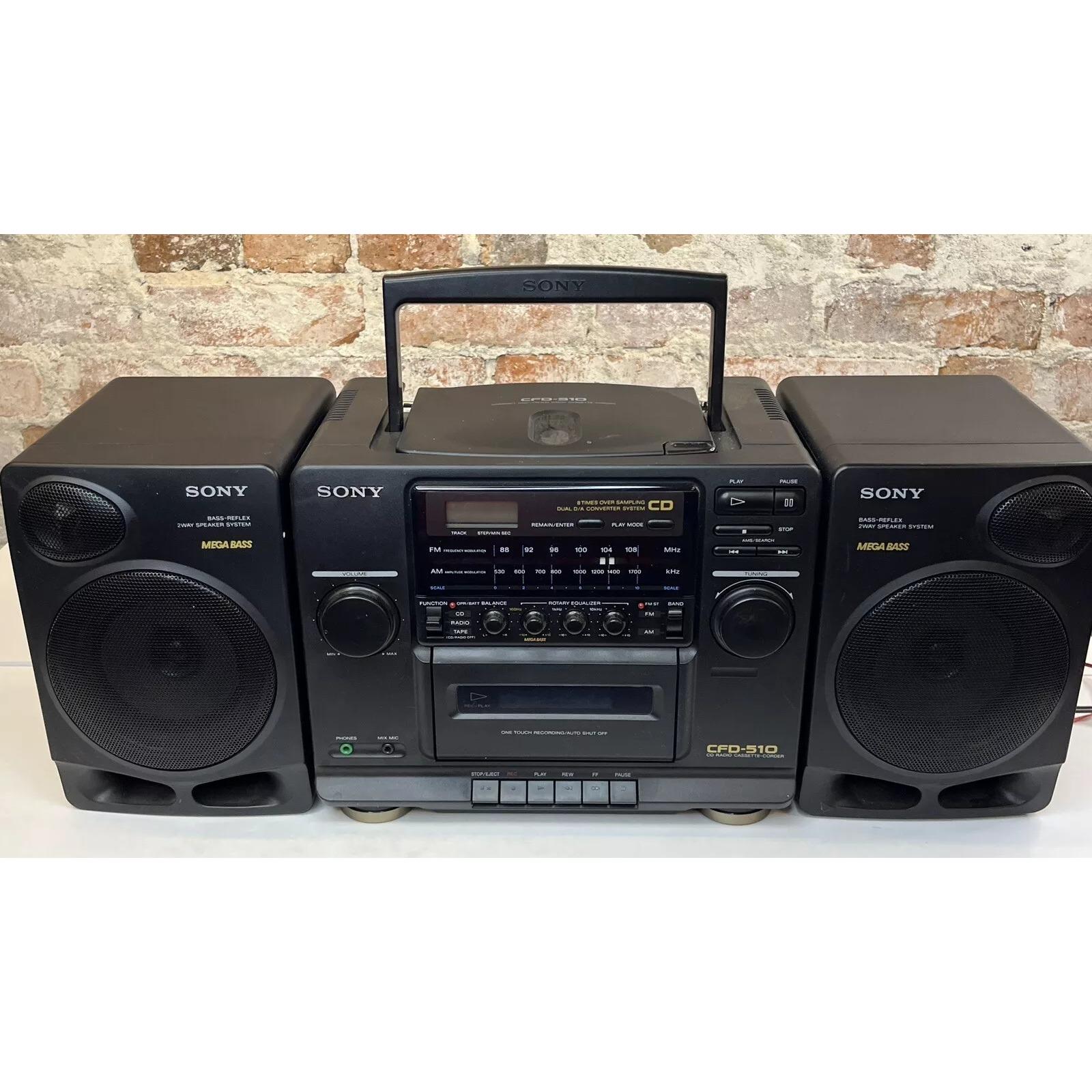 Vintage 90's Sony CFD-510 CD Radio Mega Bass Speaker Boombox
