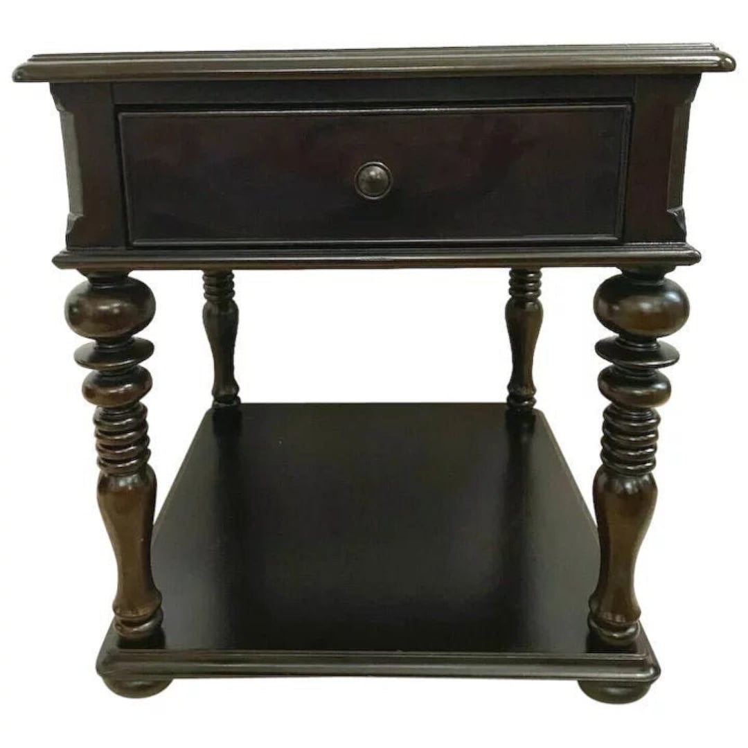 Vintage Universal Furniture Side Table Top Drawer Bottom Shelf Two