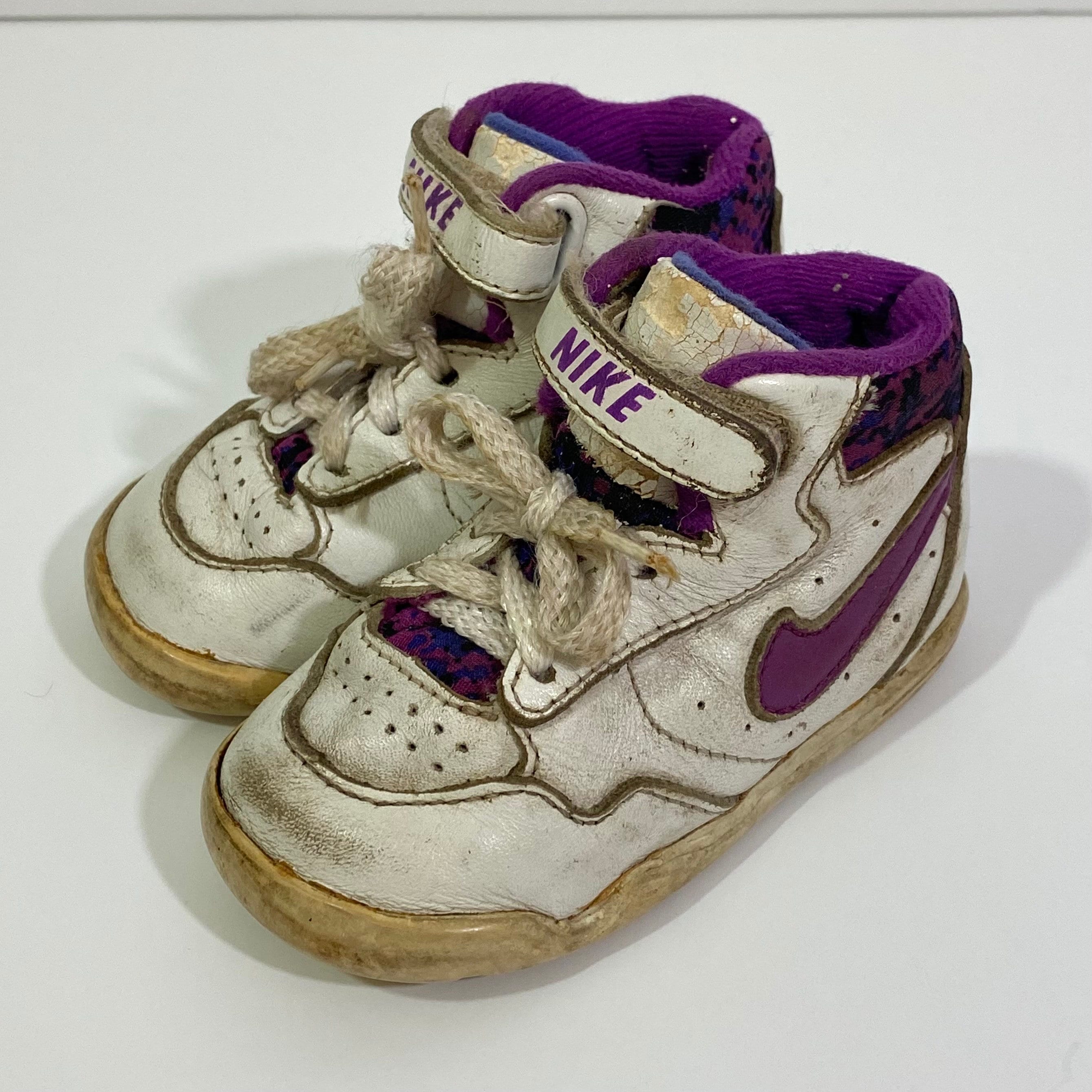 Vintage 1991 Nike High Top Baby Sneakers Size 3.5 - 90's Nike