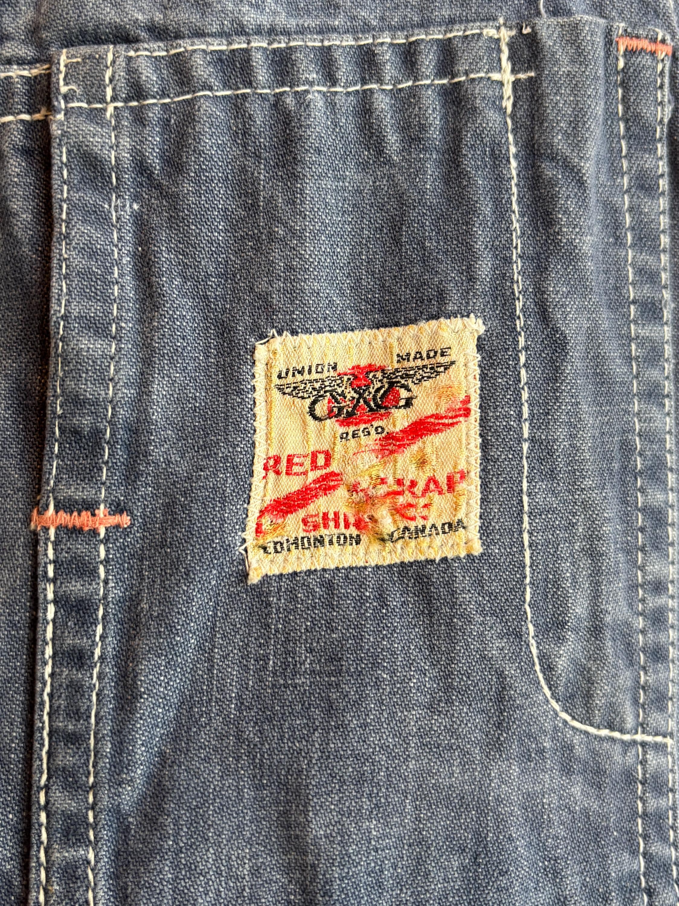 Rare Late 1950s/early 1960s GWG Red Strap Denim Overalls | 37