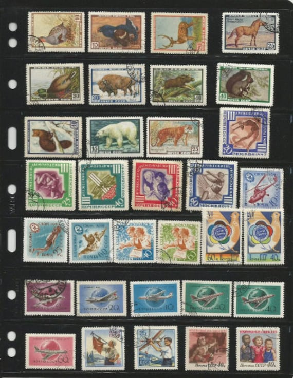 整理された950枚の切手コレクションロット。主に使用された