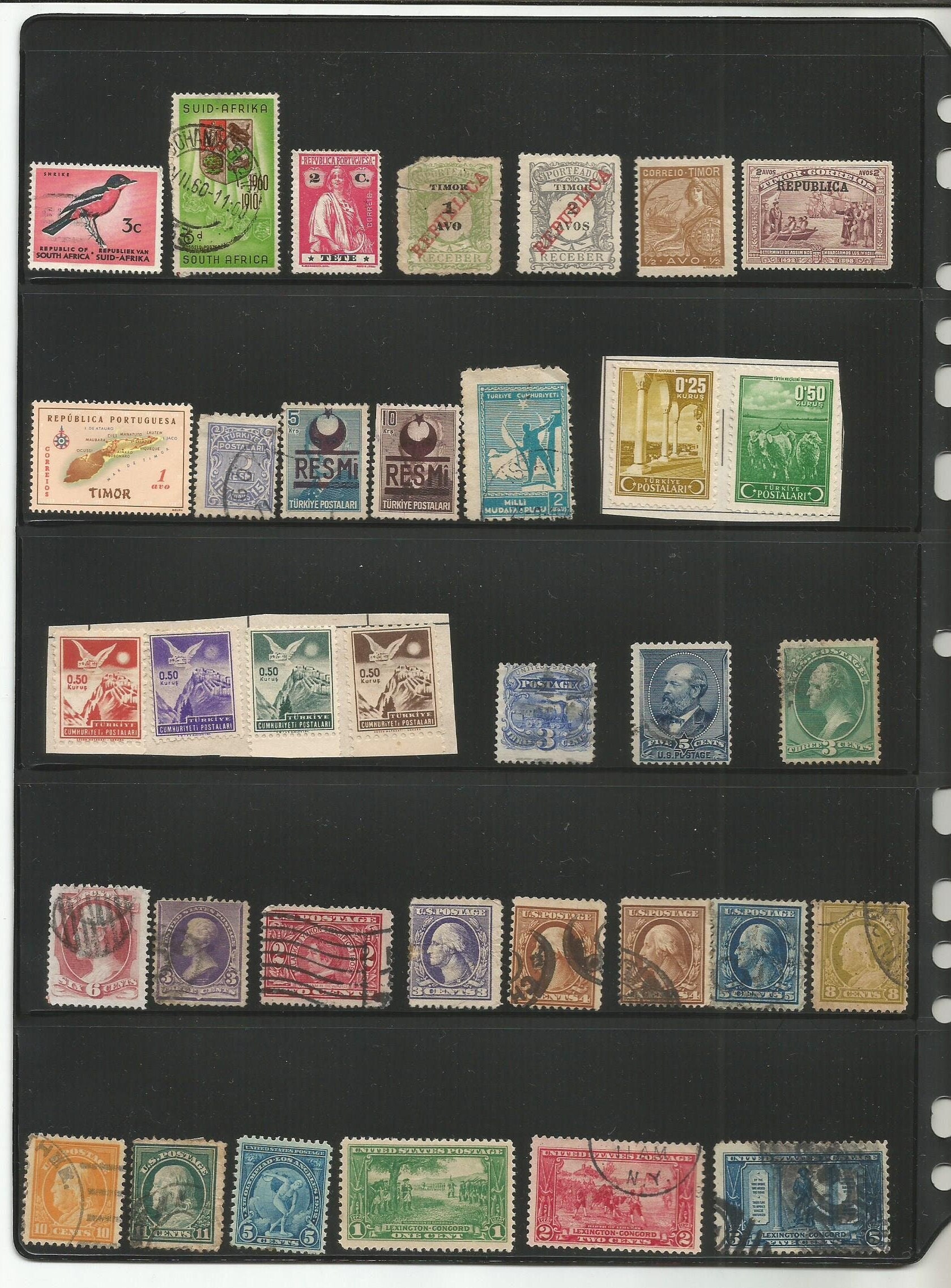 整理された950枚の切手コレクションロット。主に使用された