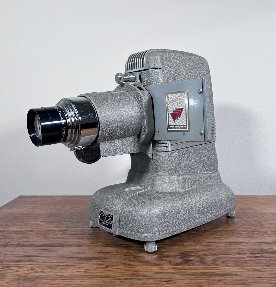 Vintage TDC Selectron Semimatic Slide Projector With Case & Trays