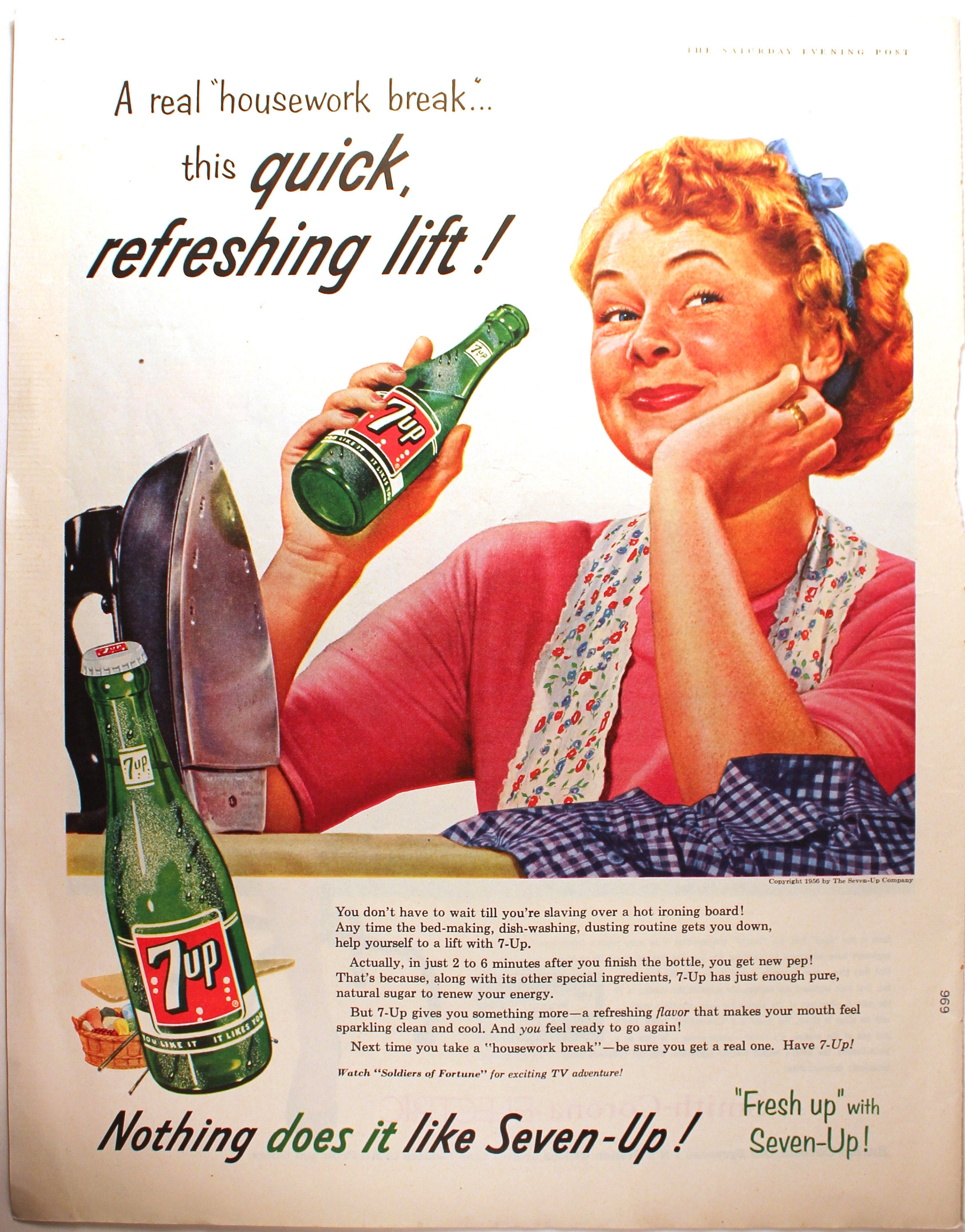 1956 Seven-up Ad Vintage Ad/ 7up/ 