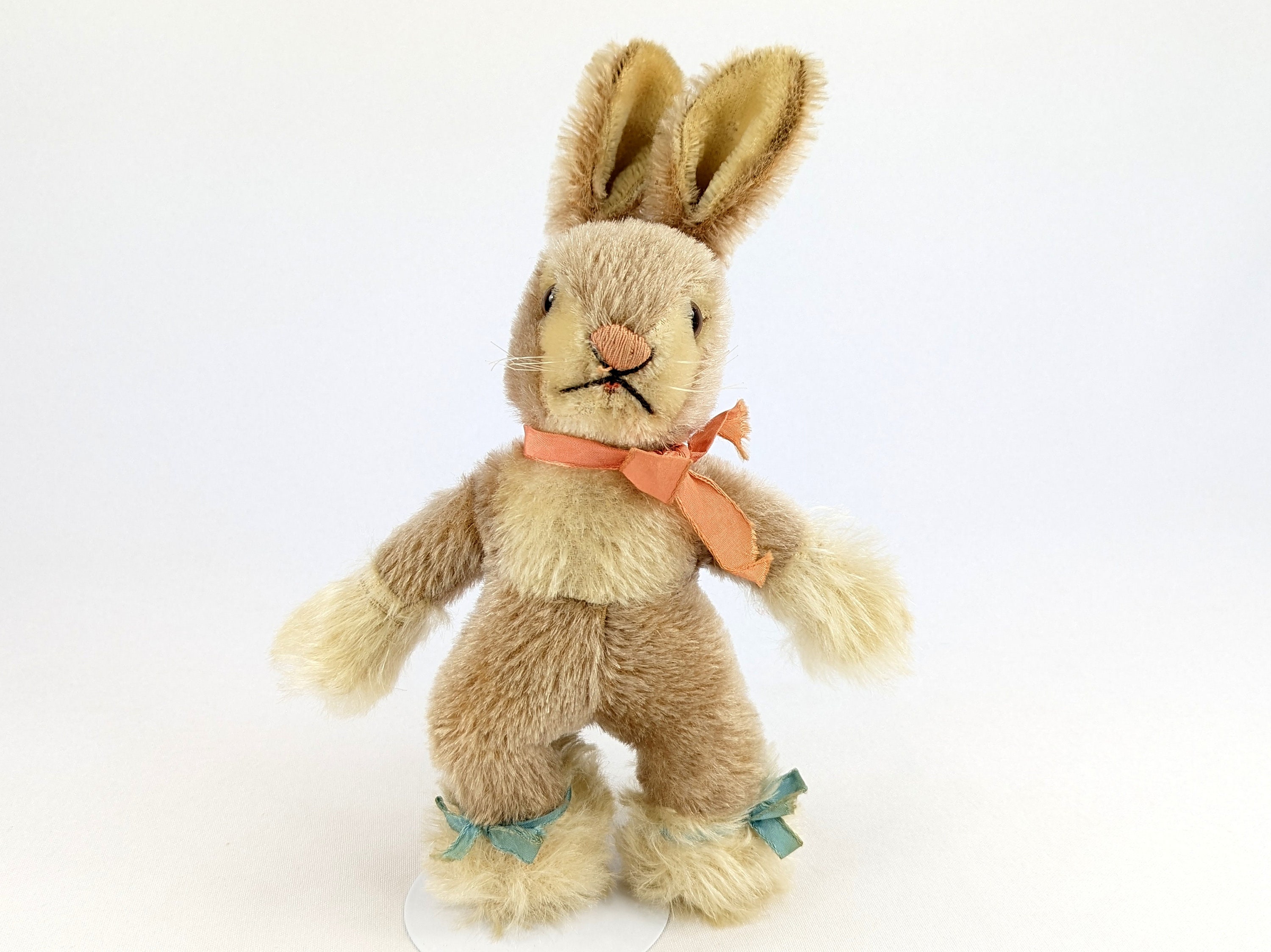 Steiff Bunny Baby Rabbit Sassy 8 Inches Original Bows Vintage 1965