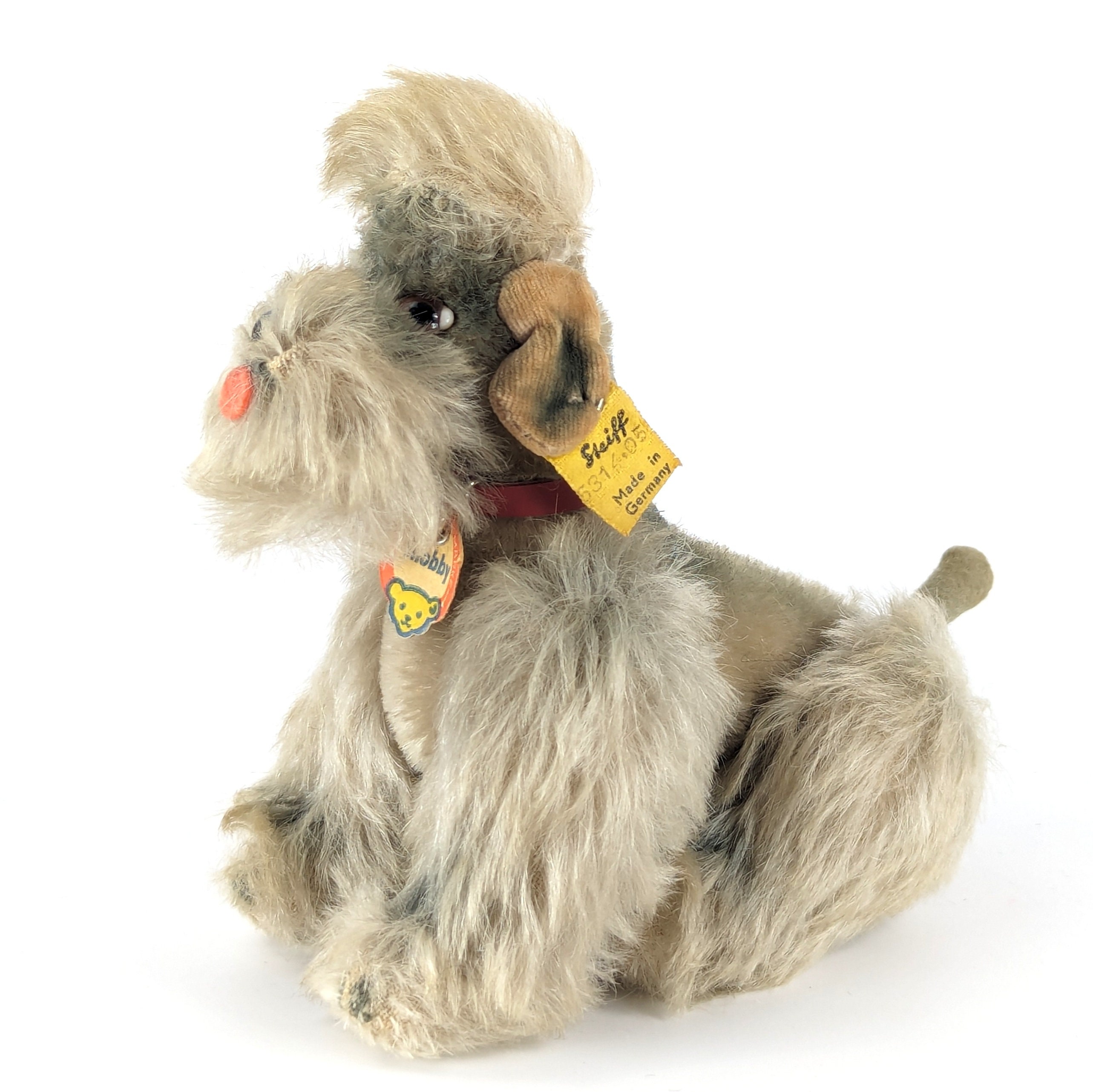 Steiff Poodle Snobby Grey All Ids 6 Inches Vintage 1959 to 1963