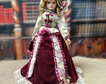 1980年代のヴィンテージフランス製磁器人形、ロマンチックなホーム