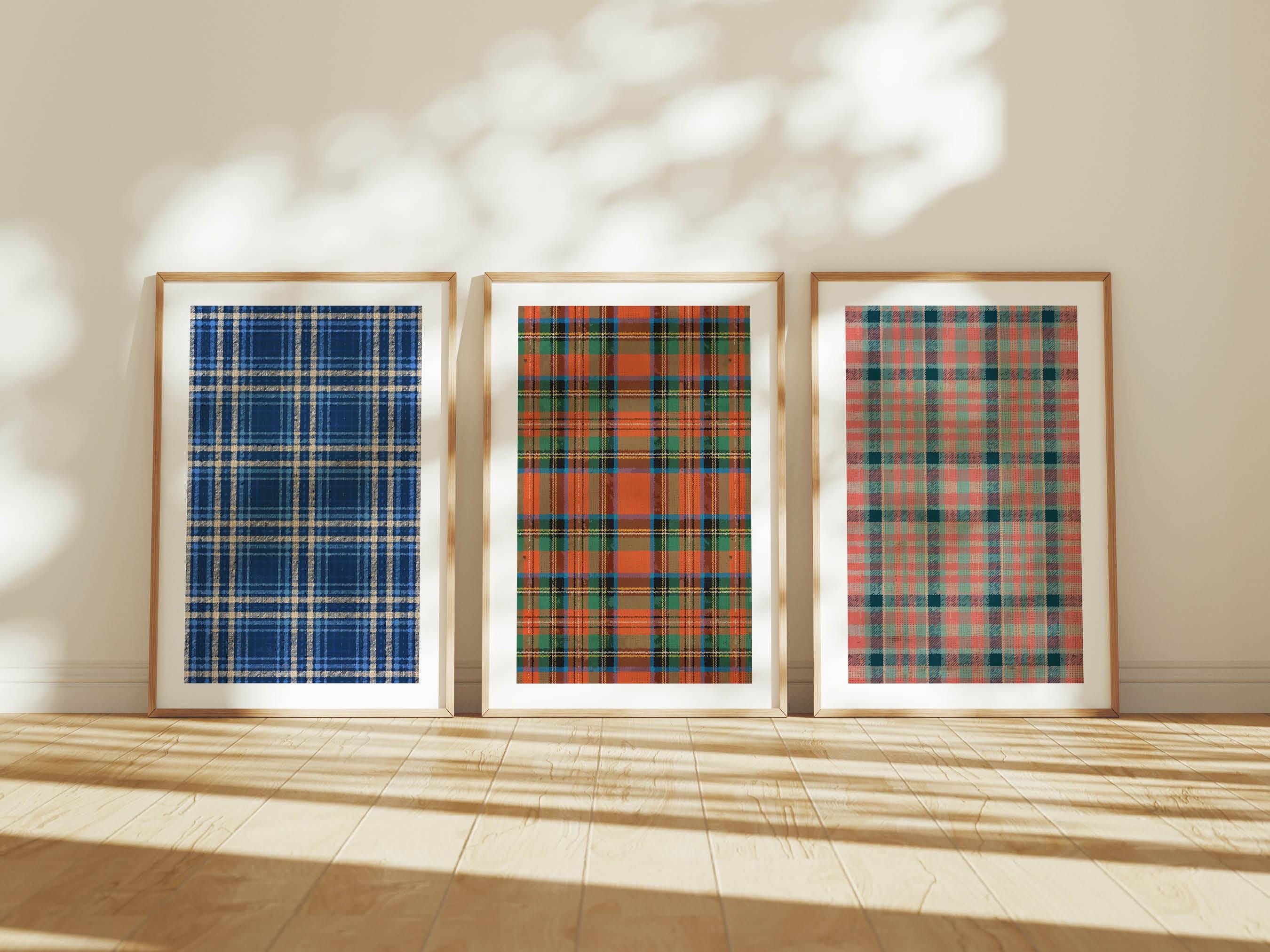 Rustic Plaid Print Set: Retro Tartan Art for Cabin Decor - Etsy