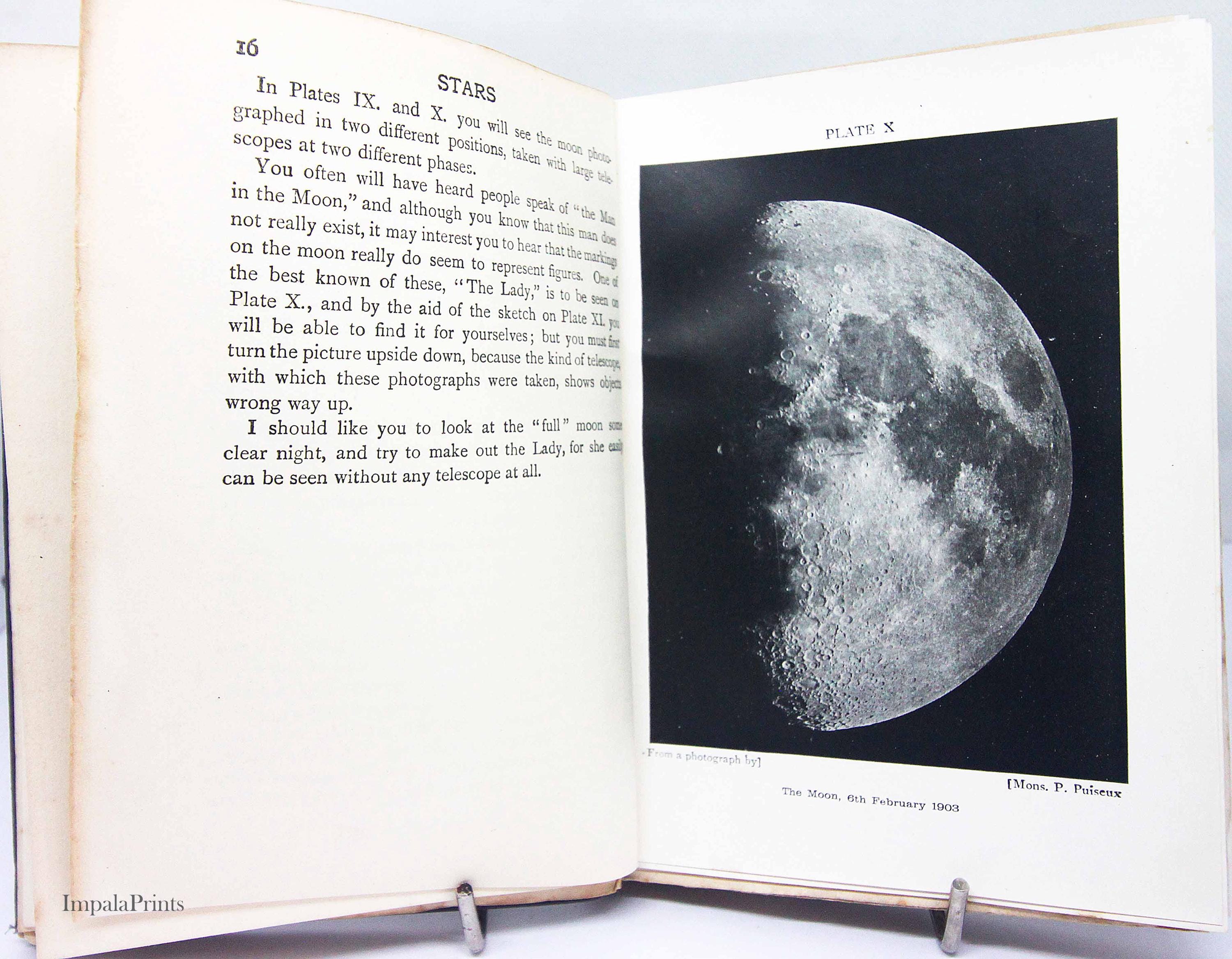 星の本、天文学アンティークイラスト入り古い科学書ギフトヴィンテージ