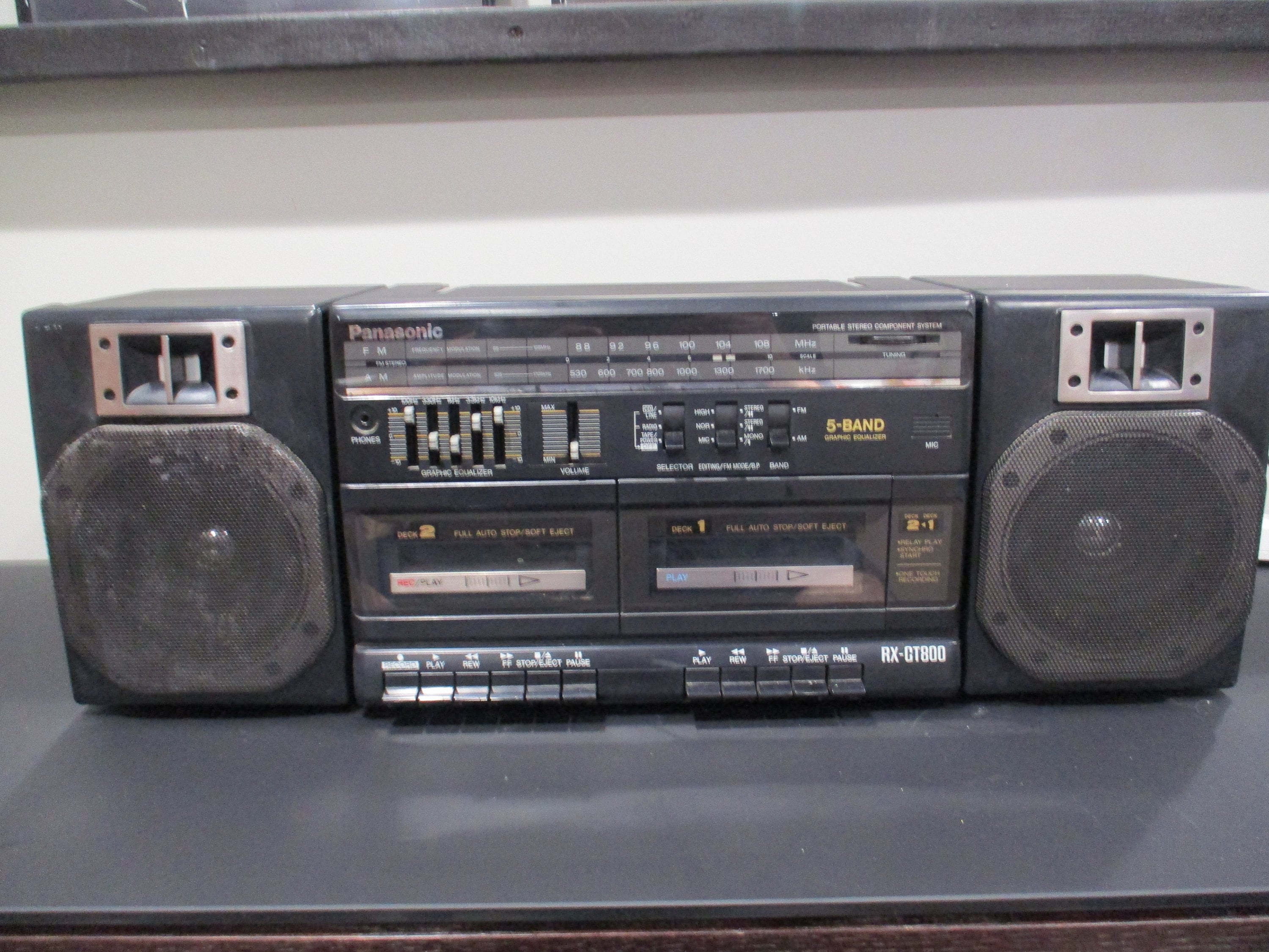 Vintage 1980's Panasonic RX-CT800 Portable Stereo Cassette Player