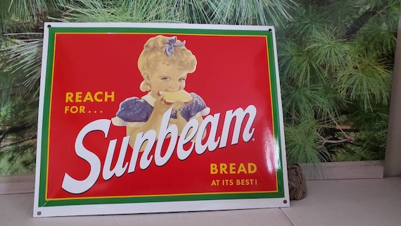 1950s Porcelain SUNBEAM Bread Sign 
