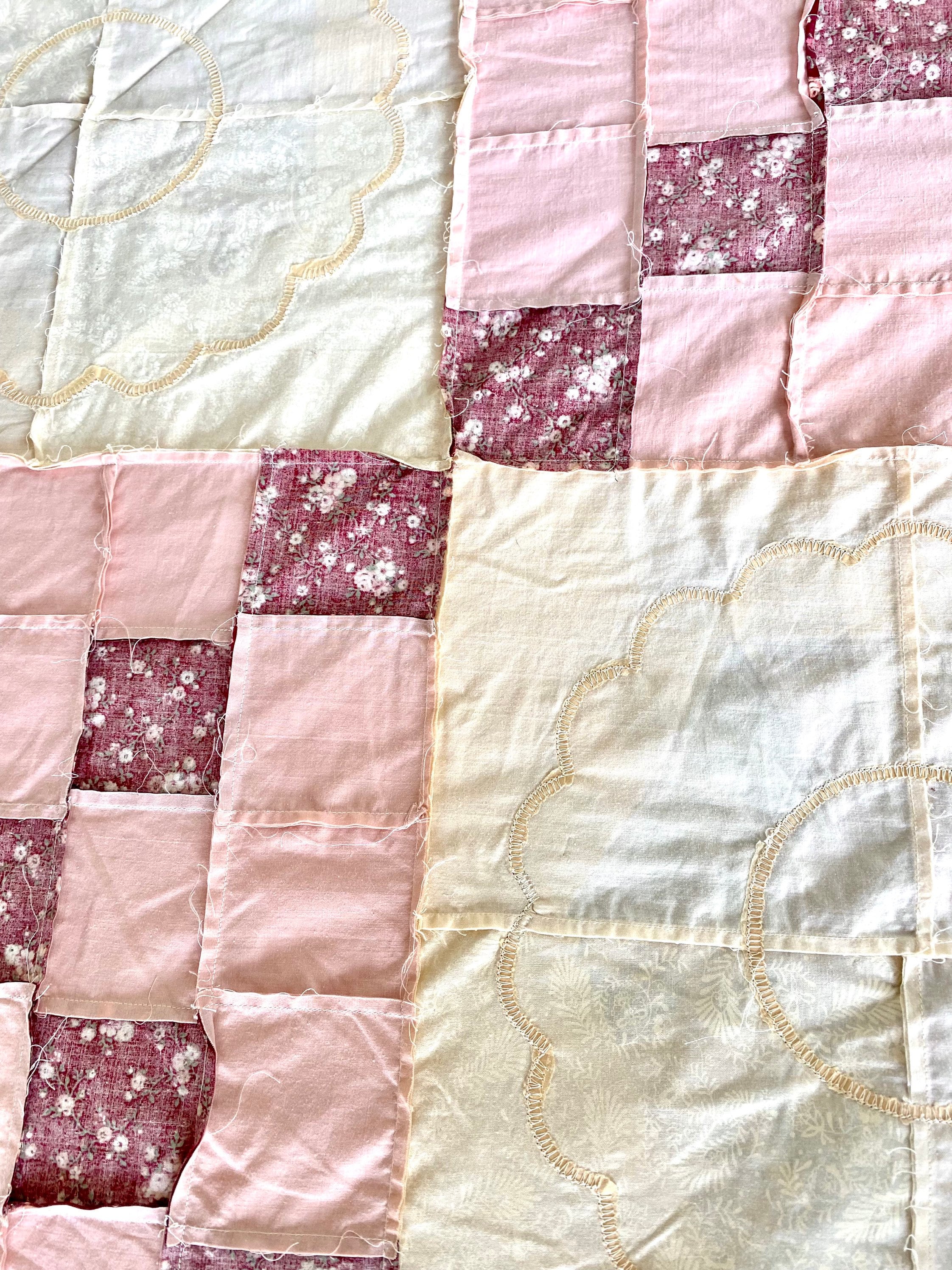 ヴィンテージ ドレスデン プレート キルト 花柄 パッチワーク