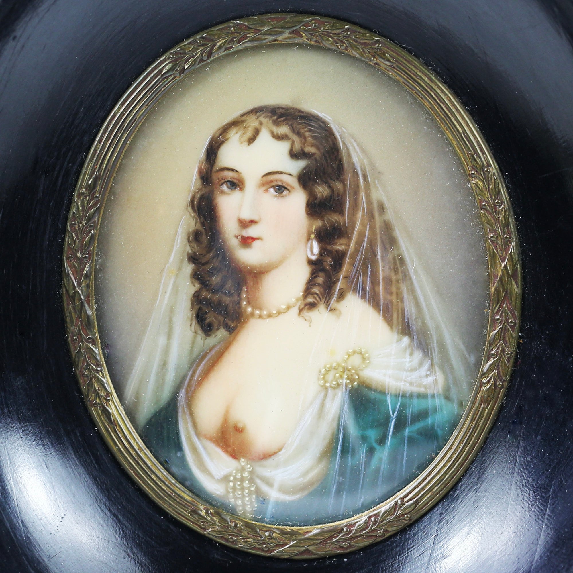 英国アンティーク 19世紀 貴婦人の肖像 額装 英国アンティーク 19世紀