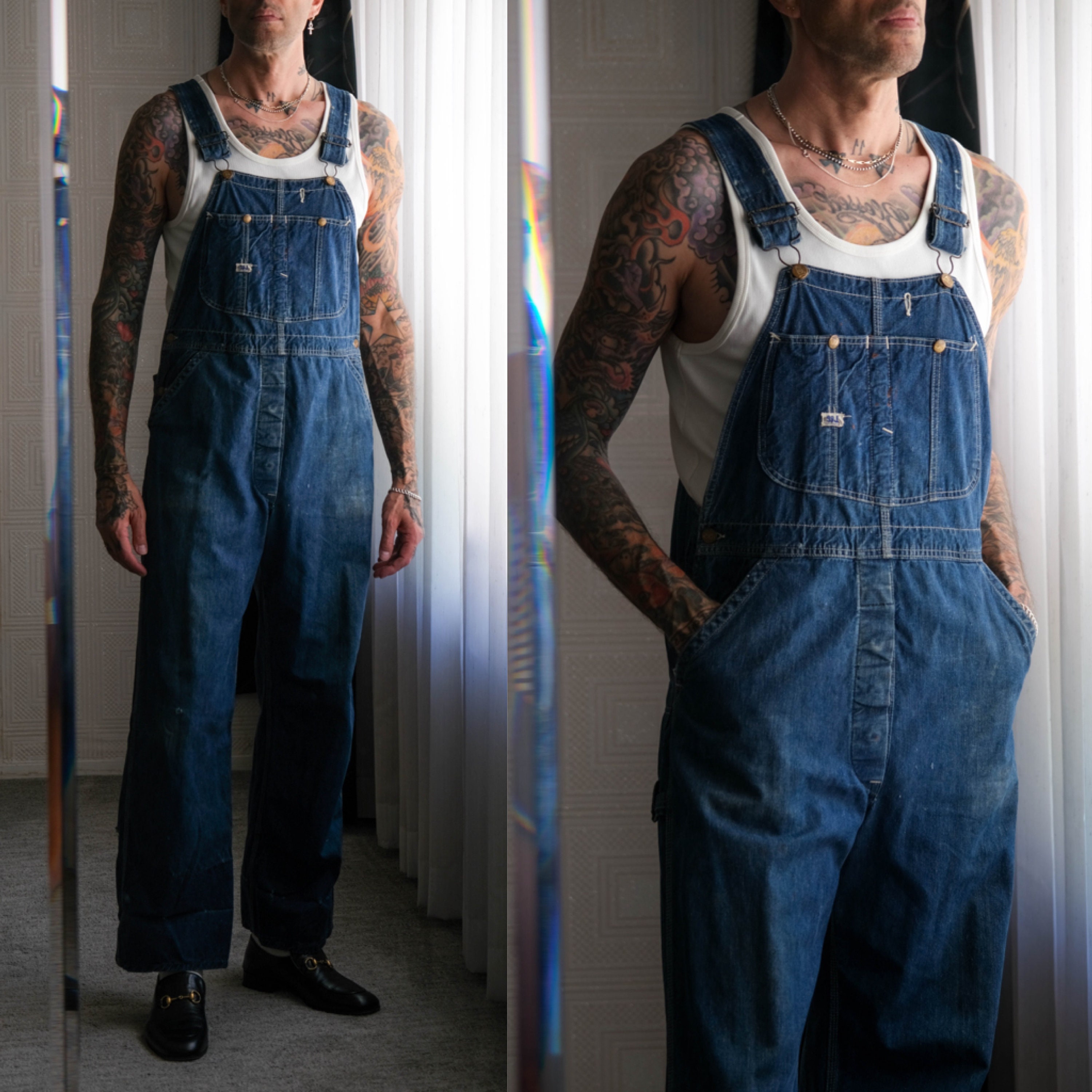 Vintage 40s 50s LEE Jelt Denim Sanforized Distressed Medium Wash