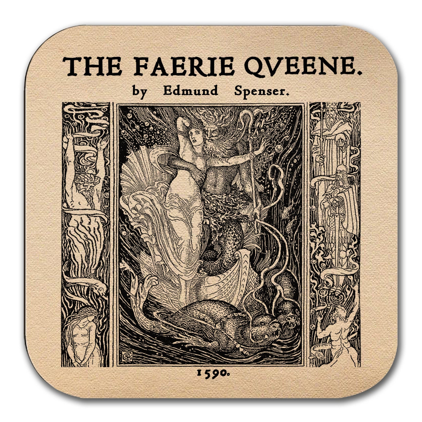 The Faerie Queene by Edmund Spenser Coaster. Coffee Mug Coaster