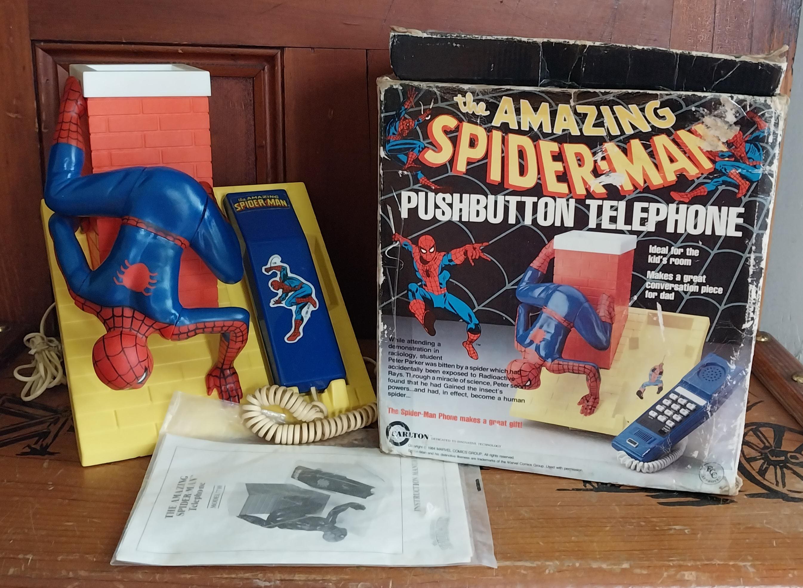 Vintage Spider Man Marvel Comics Corded Home Phone Landline