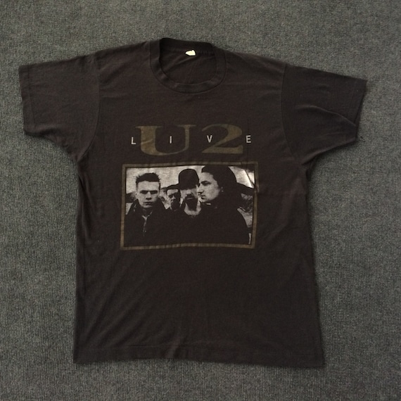 Vintage U2 Joshua Tree Live 80s Rock 2 Sided Tour Original Rare T