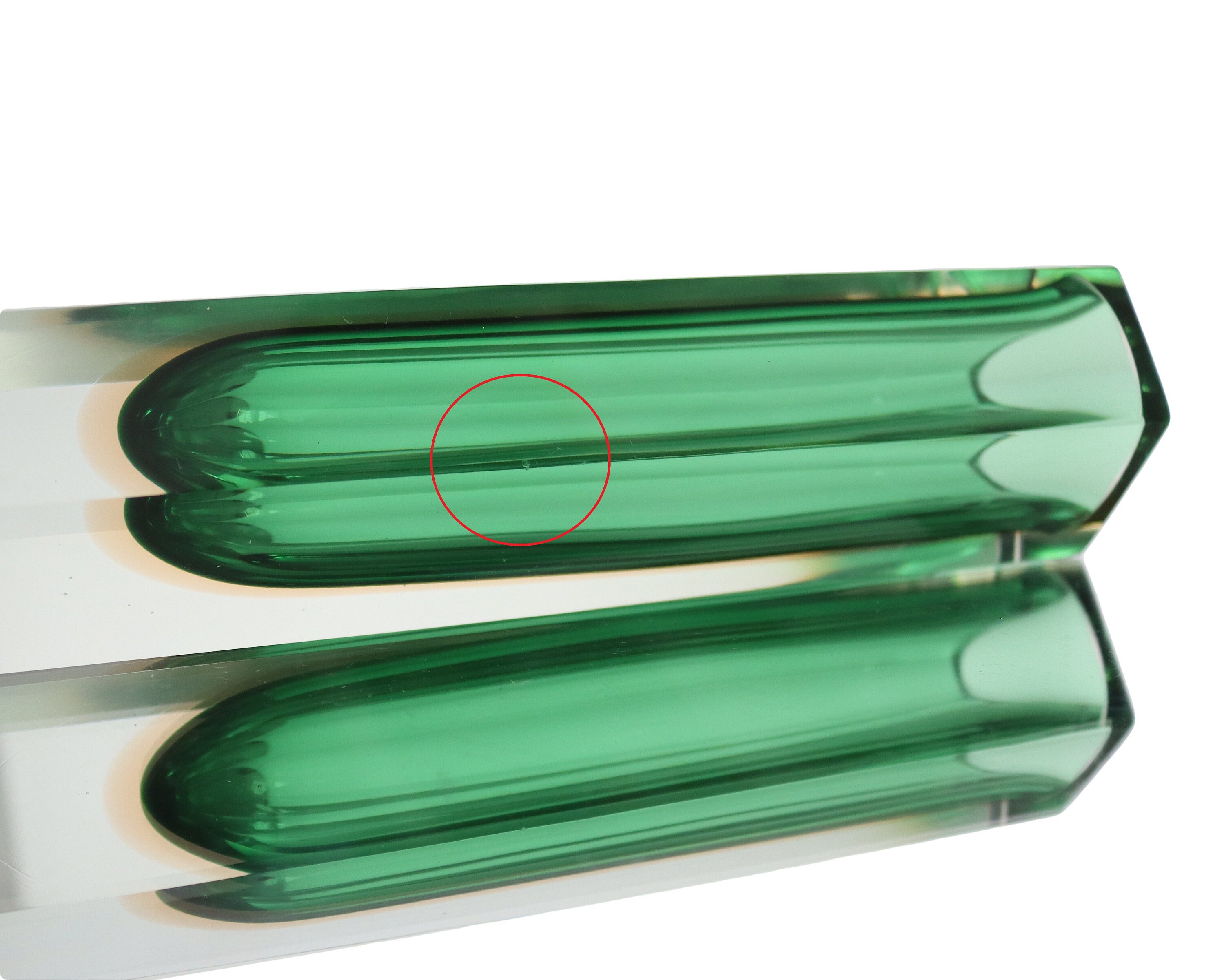 大型ムラーノガラス花瓶 - ファセットカットアートガラス容器