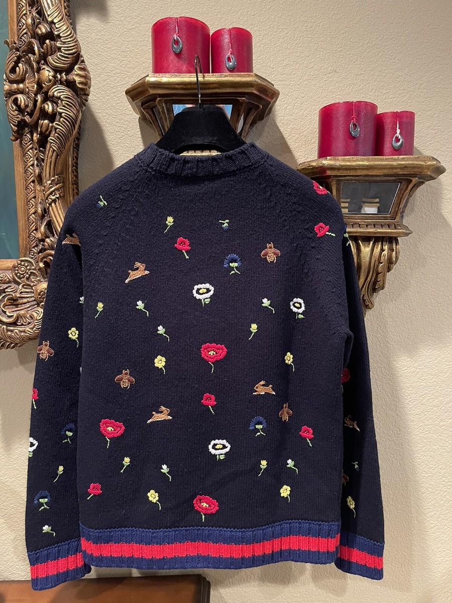 100% Authentic GUCCI Embroidered Wool Sweater Size: S | eBay