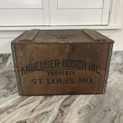 Vintage 1976 Budweiser Anheuser Busch Centennial Wooden Beer Crate