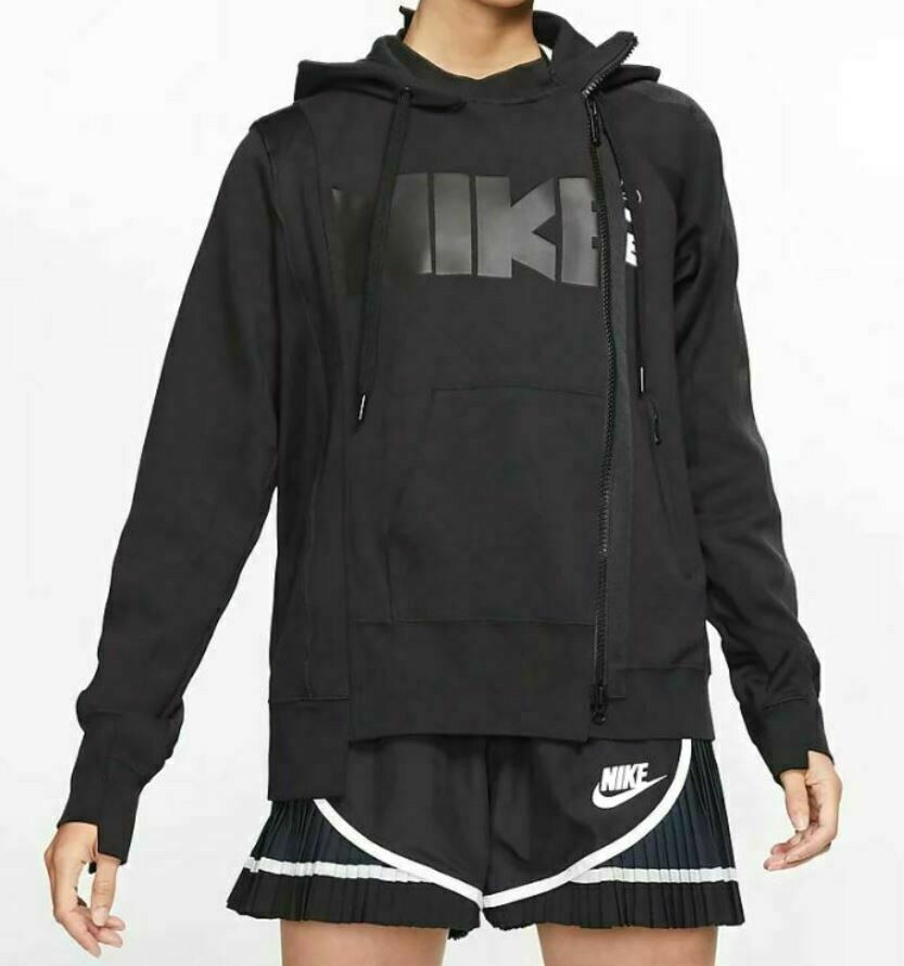 Nike x Sacai Double Zip Hoodie Women's Size Small, Medium Black