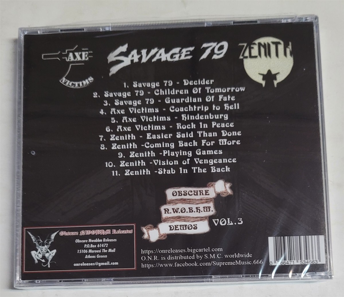Obscure N.W.O.B.H.M Demos Vol.3 CD new Savage Axe Victims Zenith