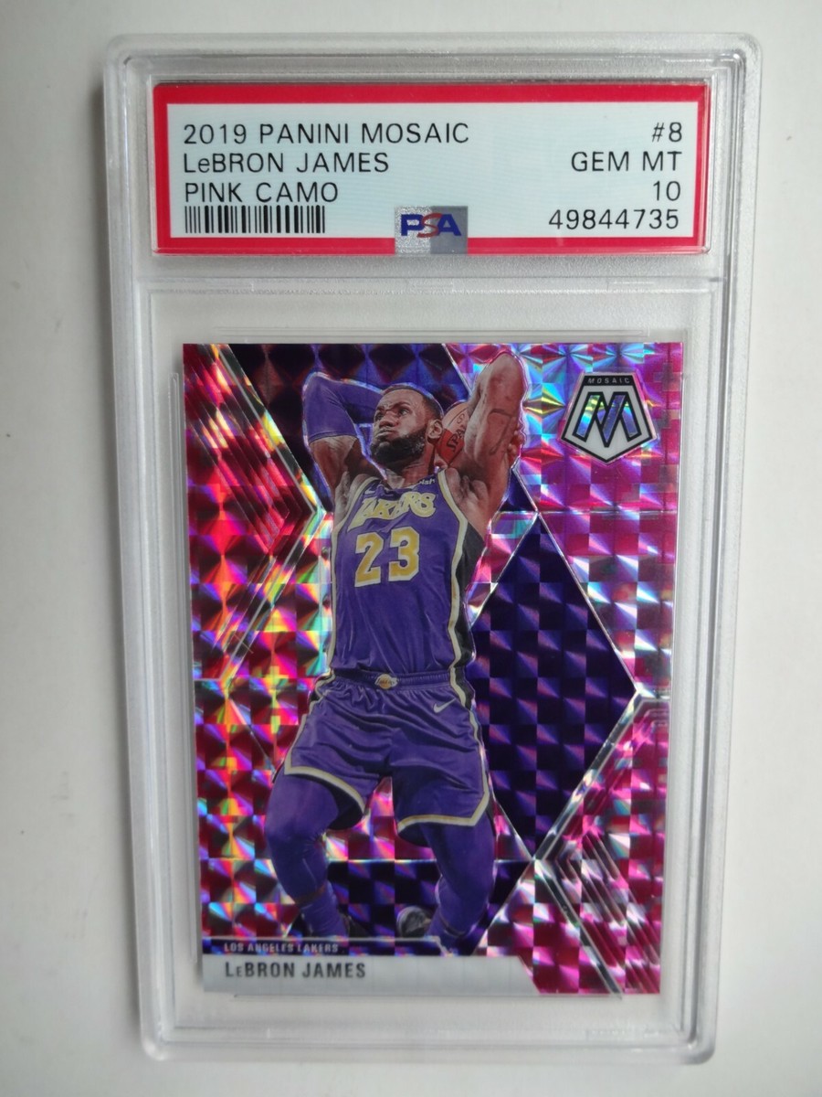 PSA 10 2019 PANINI MOSAIC LEBRON JAMES PINK CAMO #8 GEM MINT | eBay