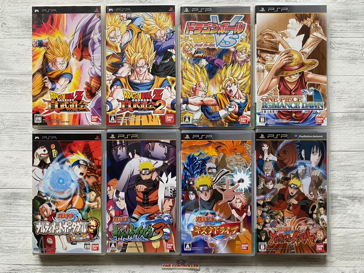 SONY PSP Dragon Ball Z & One Piece & Naruto 8games set from Japan