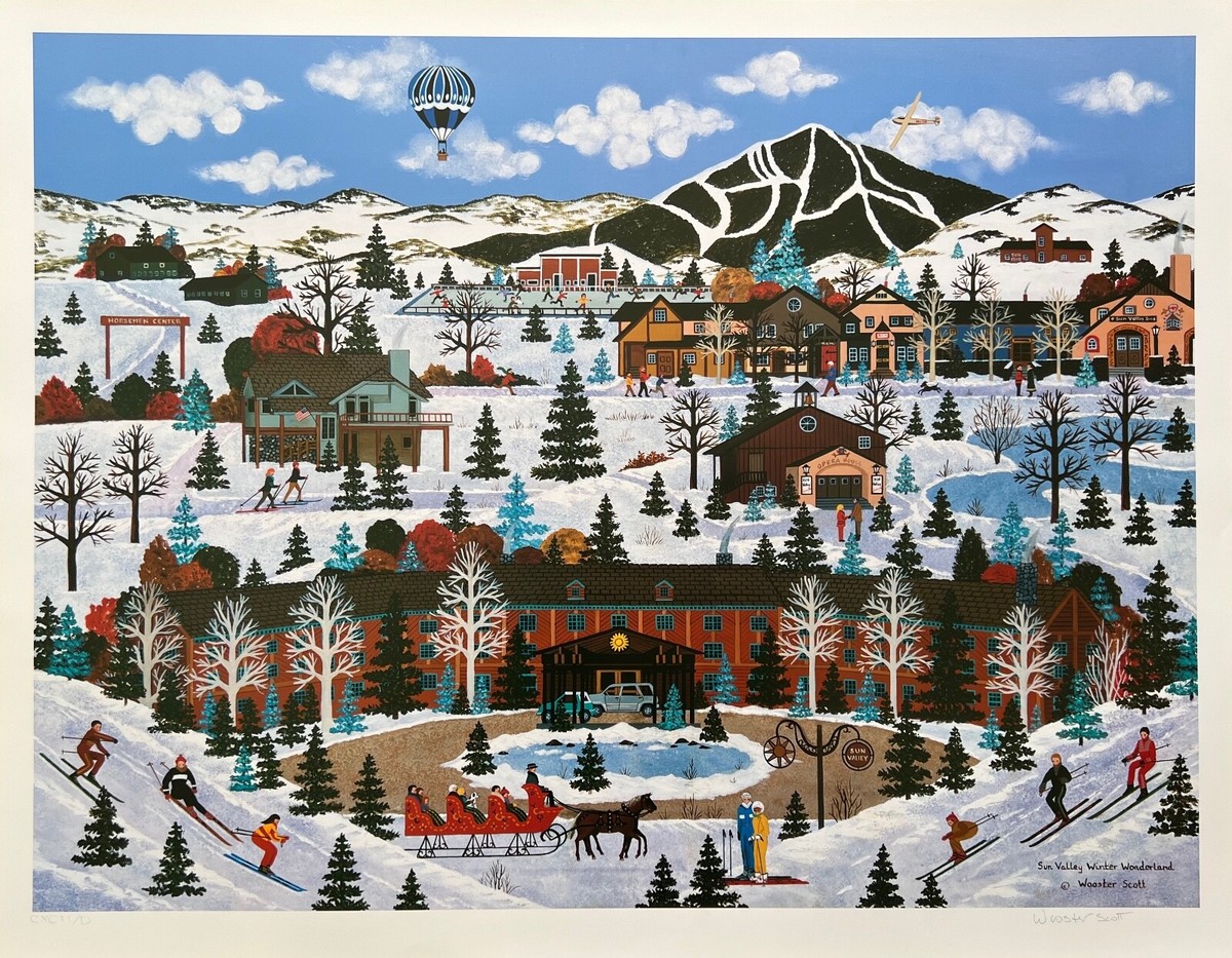 Jane Wooster Scott SUN VALLEY WINTER WONDERLAND Hand Signed