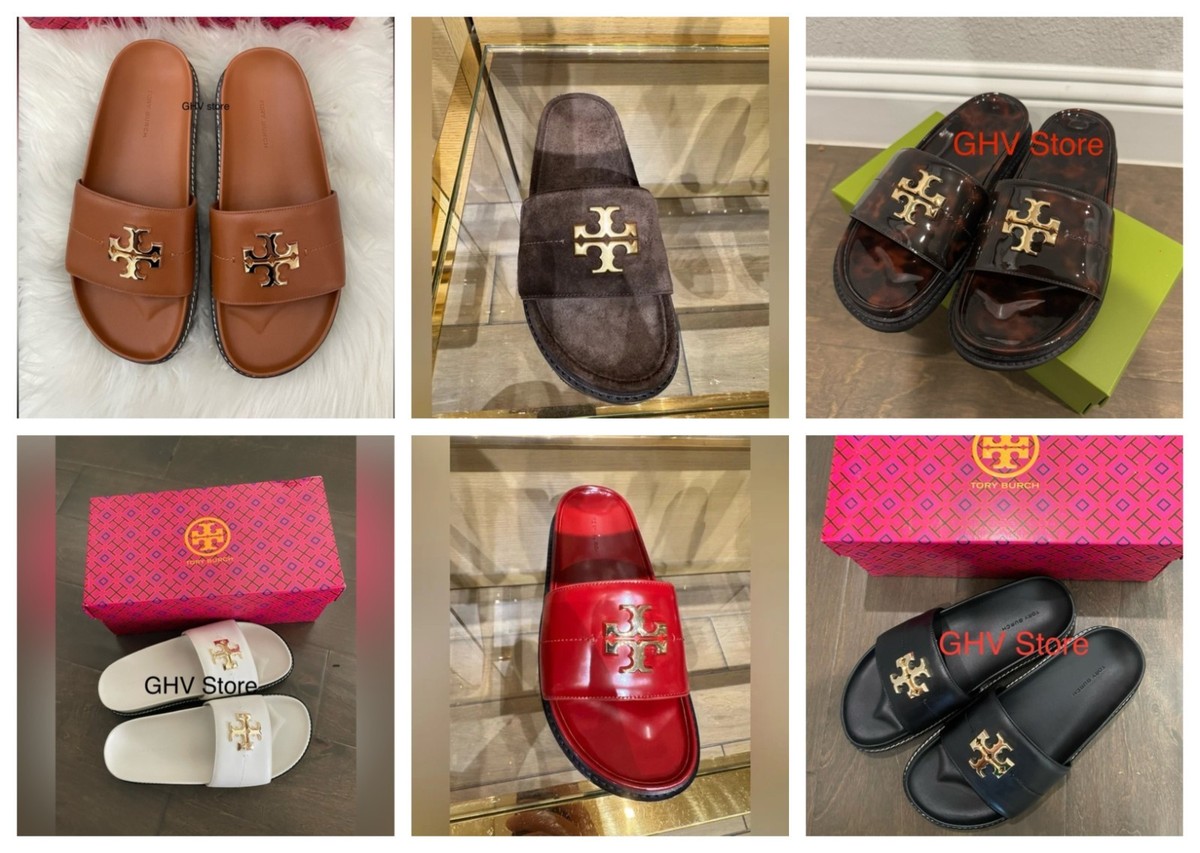 NIB Tory Burch Everly Anatomic Lug Nappa Leather Slide Sandal | eBay