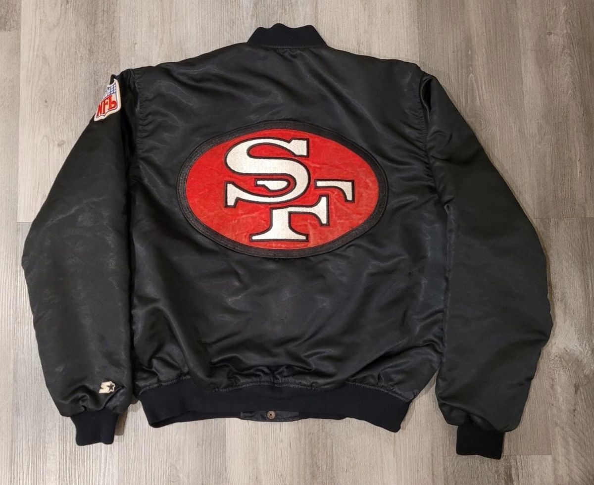 Rare! Vintage 49ers Big Logo Pro Line Starter Black Satin jacket