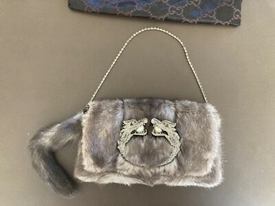 Gucci by Tom Ford Mink Fur Clutch Fall Winter 2004 Y2K Vintage