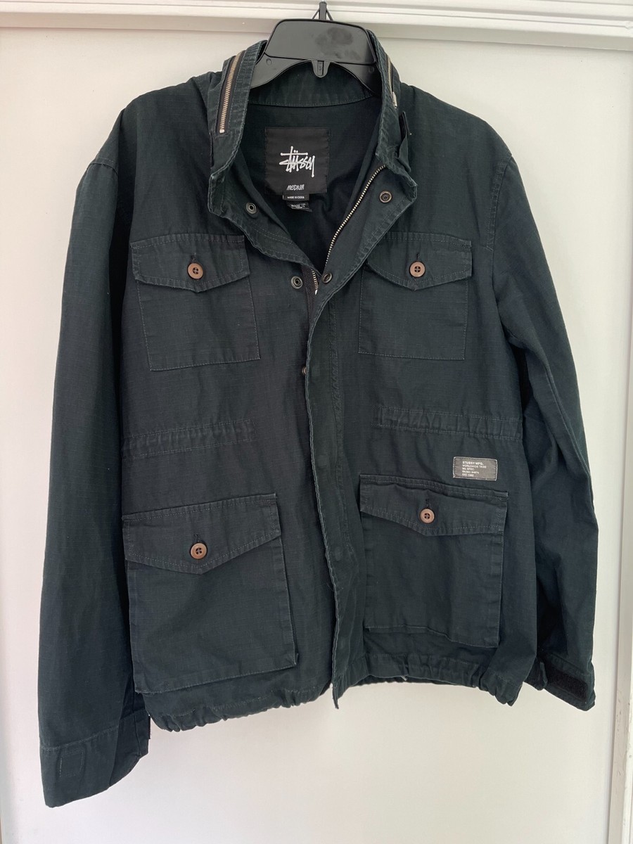 Stussy Vintage M65 Military Men Jacket Wind Resistant Black | eBay