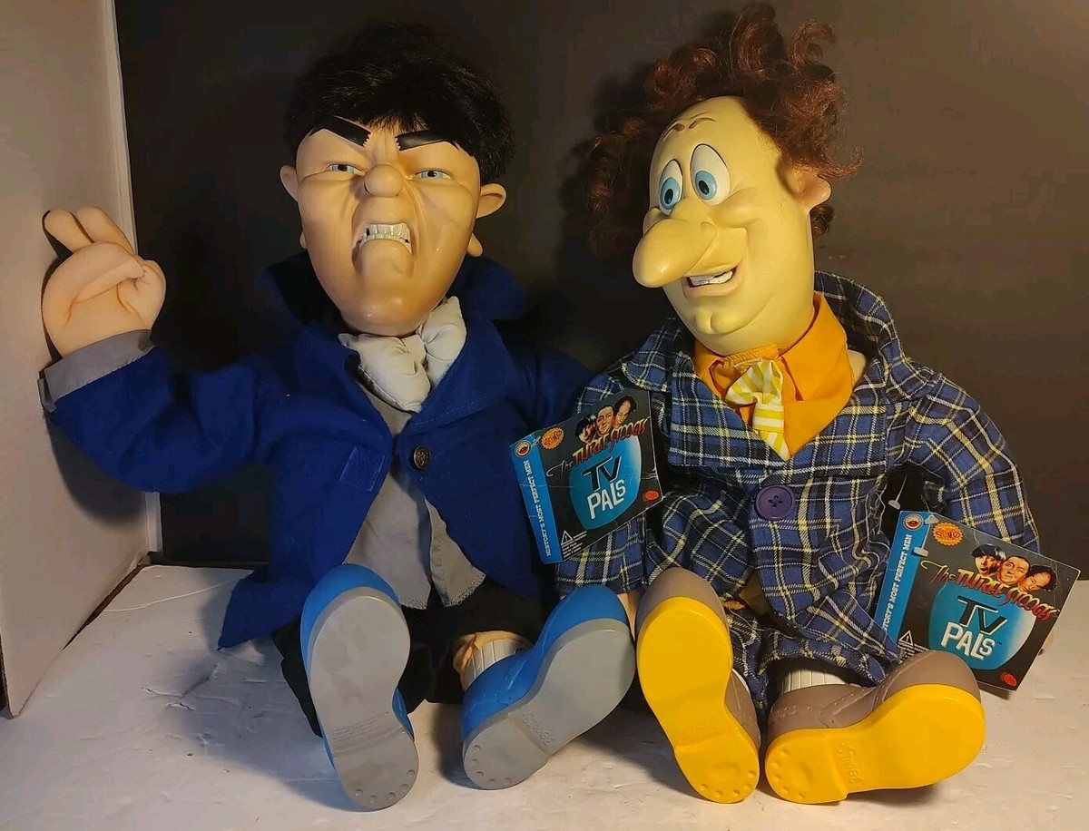 TV PALS The Three Stooges Dolls Larry & Moe 1996 Spumco Inc. W