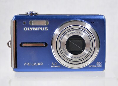 Olympus FE-330 8.0MP 5x Optical Zoom Digital Camera, Blue - Tested