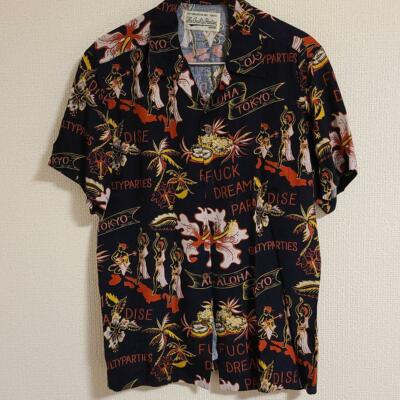 WACKO MARIA Guilty Parties Rayon Aloha Men's Shirt Size M Black